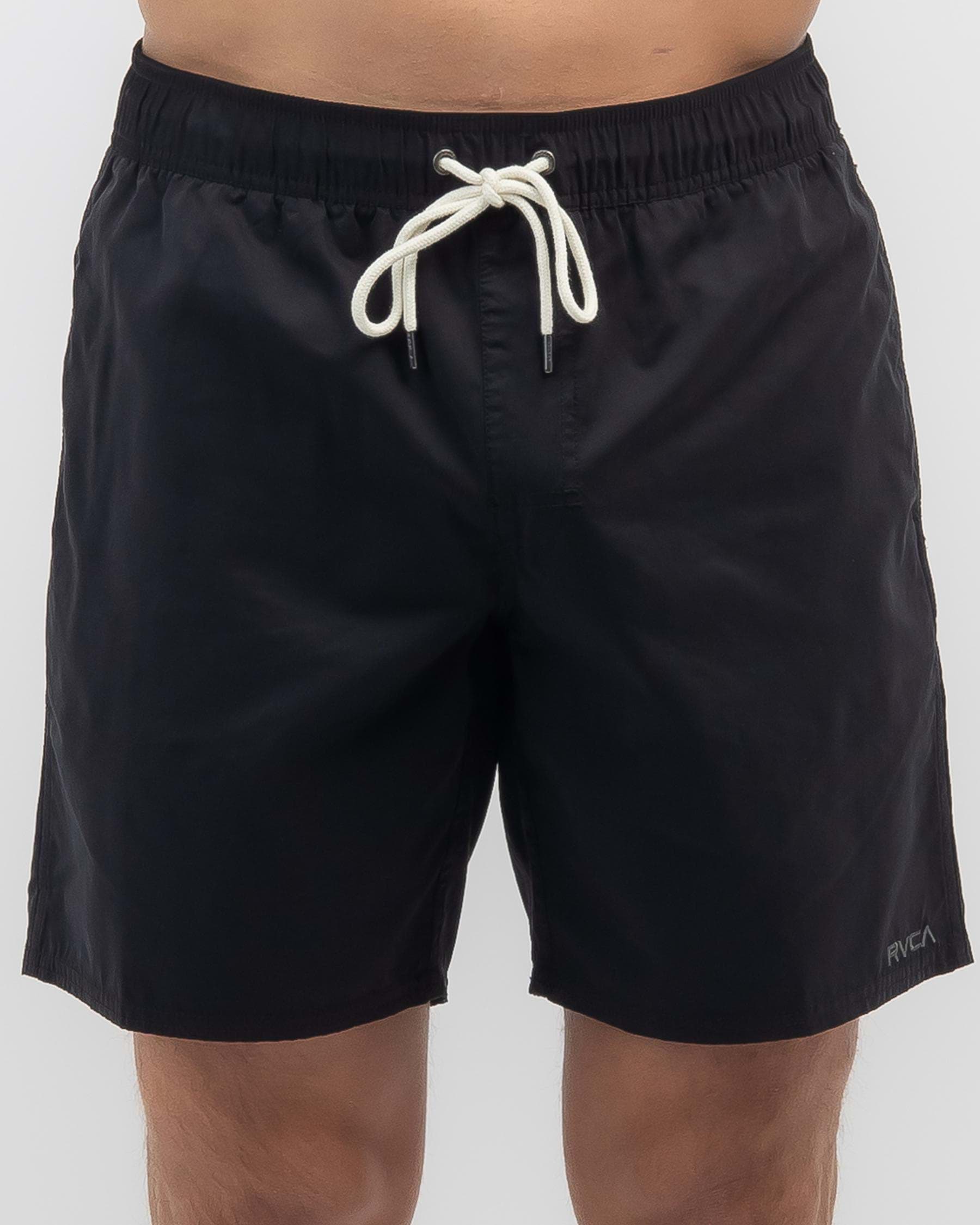 Shop RVCA Opposites Elastic 2 Shorts In Black - Fast Shipping & Easy ...