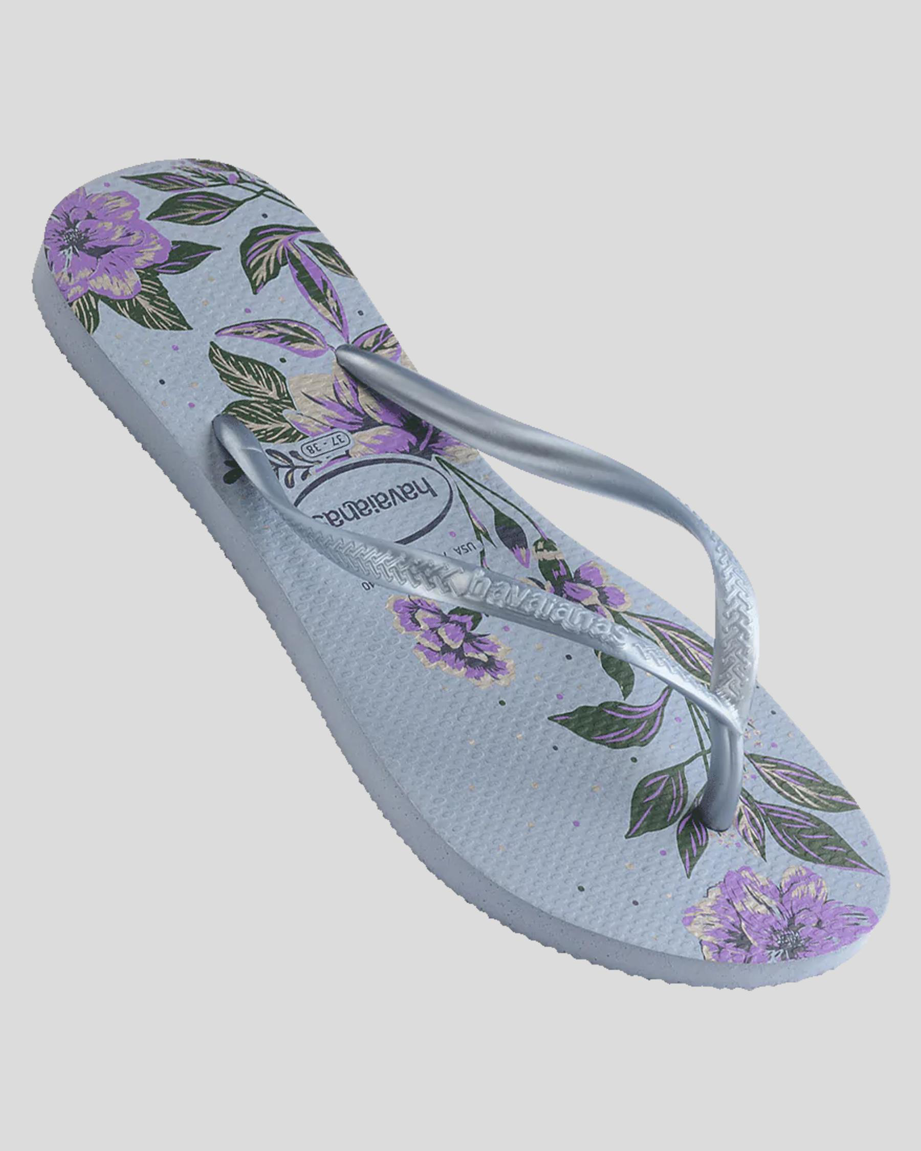 Shop Havaianas Slim Organic Thongs In Ashley Blue Fast Shipping