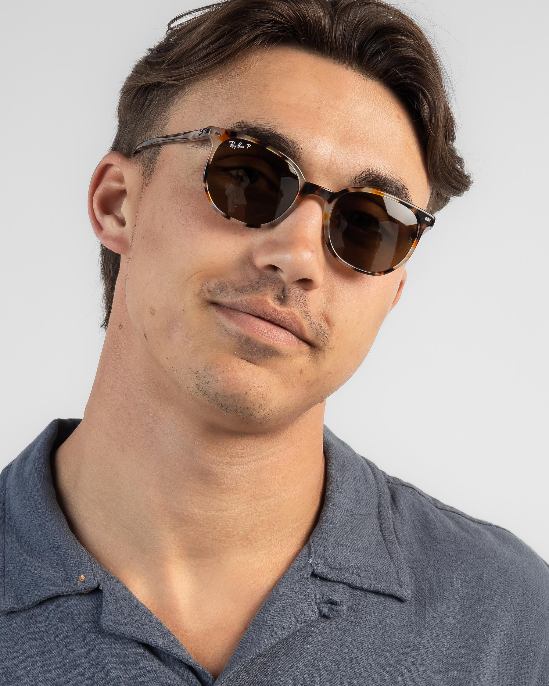 Shop RayBan Elliot Polarised Sunglasses In Havana Brown Grey W/ Brown