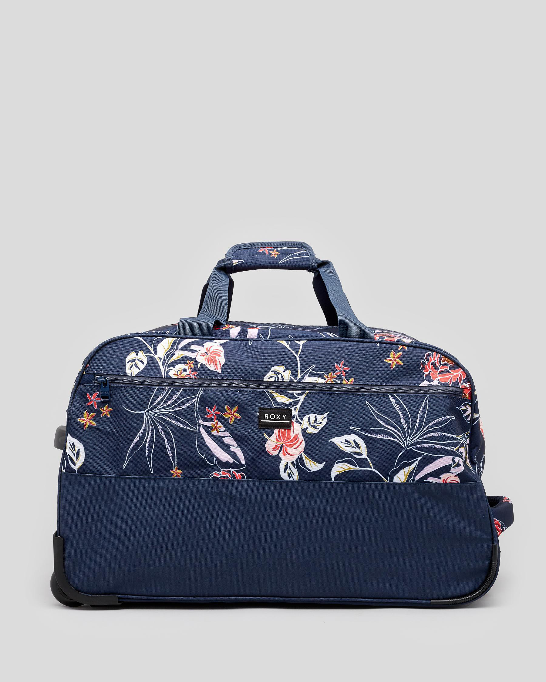 Shop Roxy Feel It All Large Wheeled Travel Bag In Mood Indigo Sunset