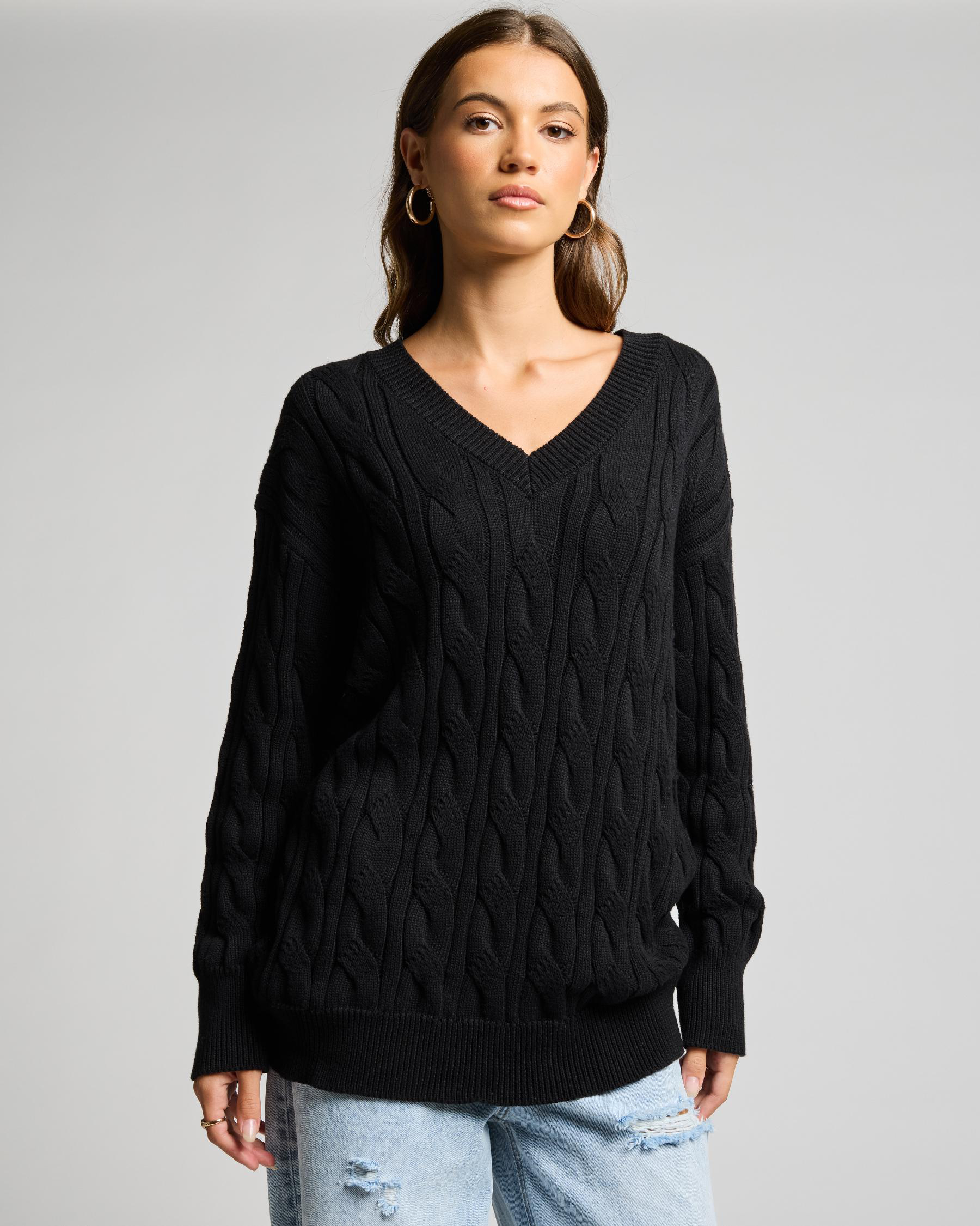 V-Neck Knit Jumper - Jade