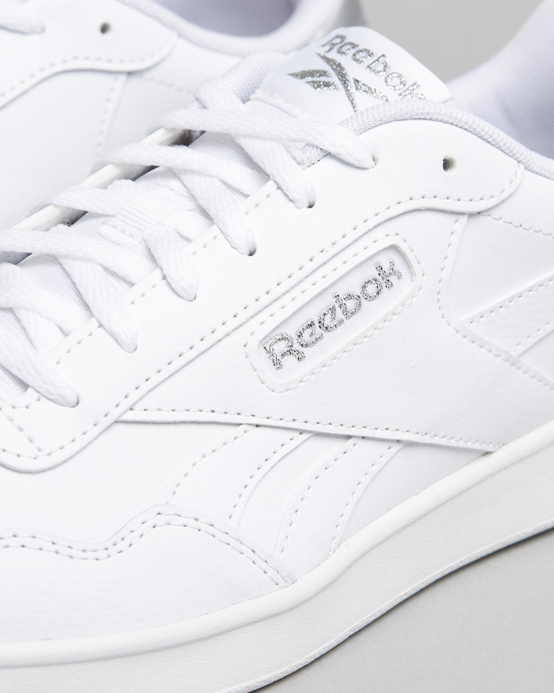Shop Reebok Womens Court Advance Shoes In White/white/silver Met