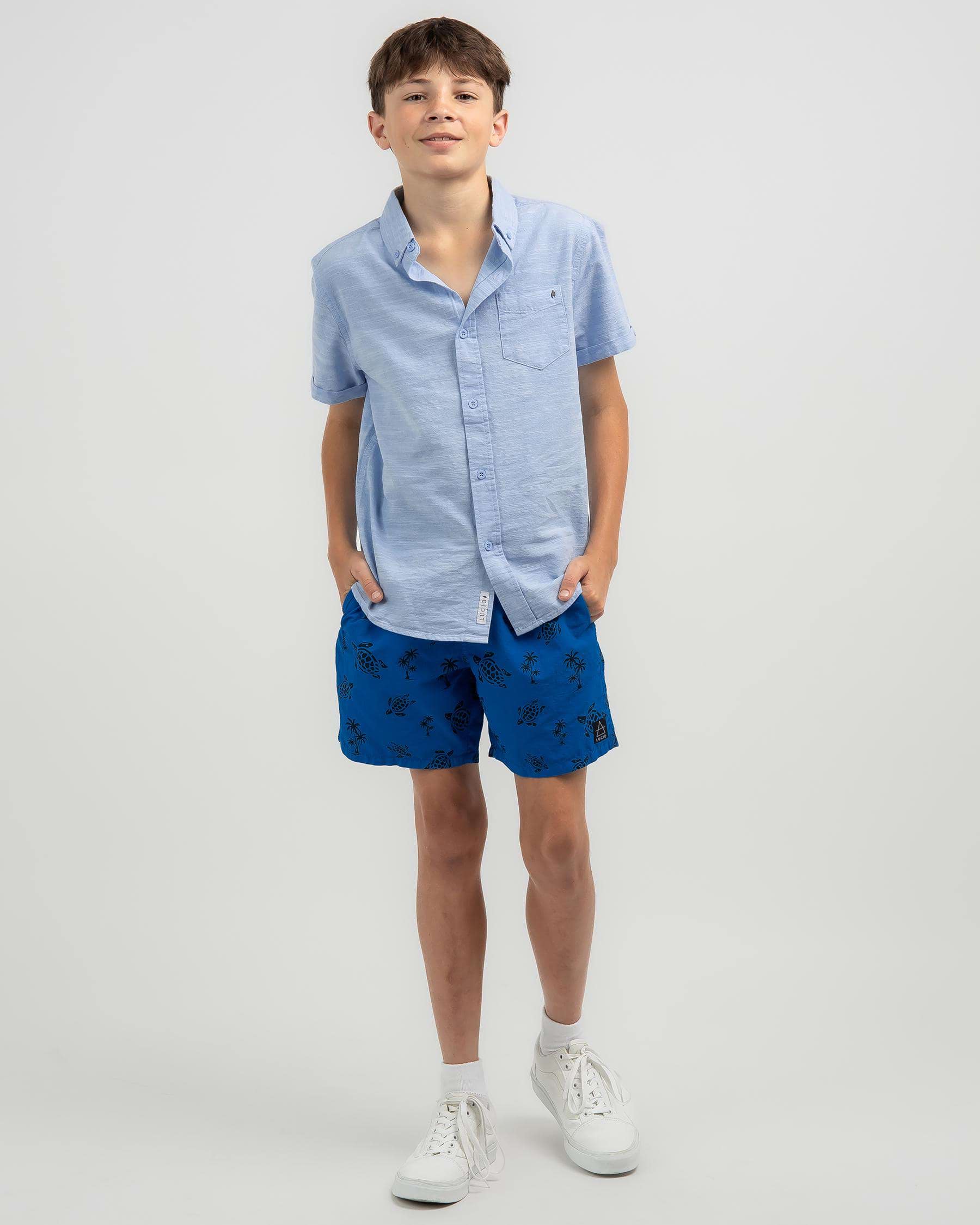 Lucid Boys' reef Mully Shorts In Royal Blue/black - Fast Shipping ...