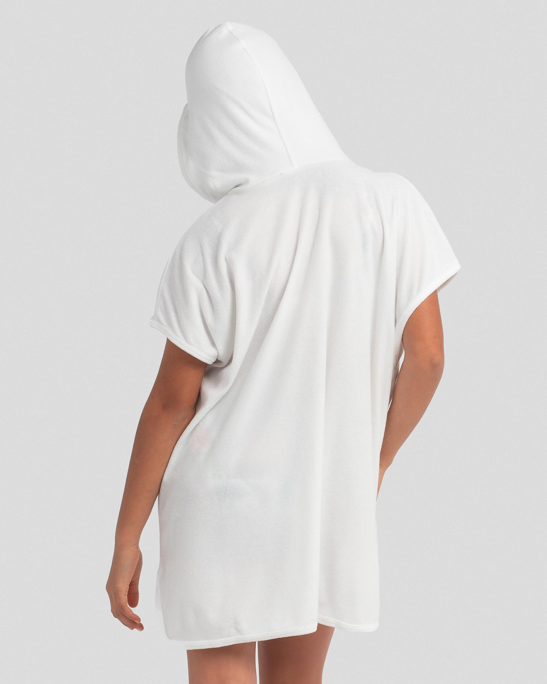 Shop Topanga Girls' Tara Towelling Beach Cover In White Fast Shipping