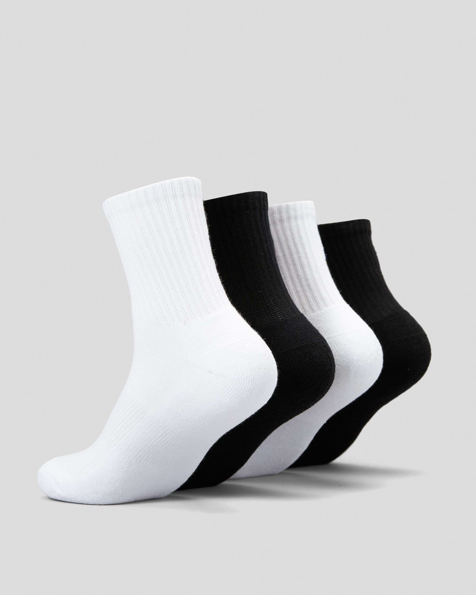 Santa Cruz Girls' Other Dot Sock 4 Pack In Black/white - Fast Shipping ...