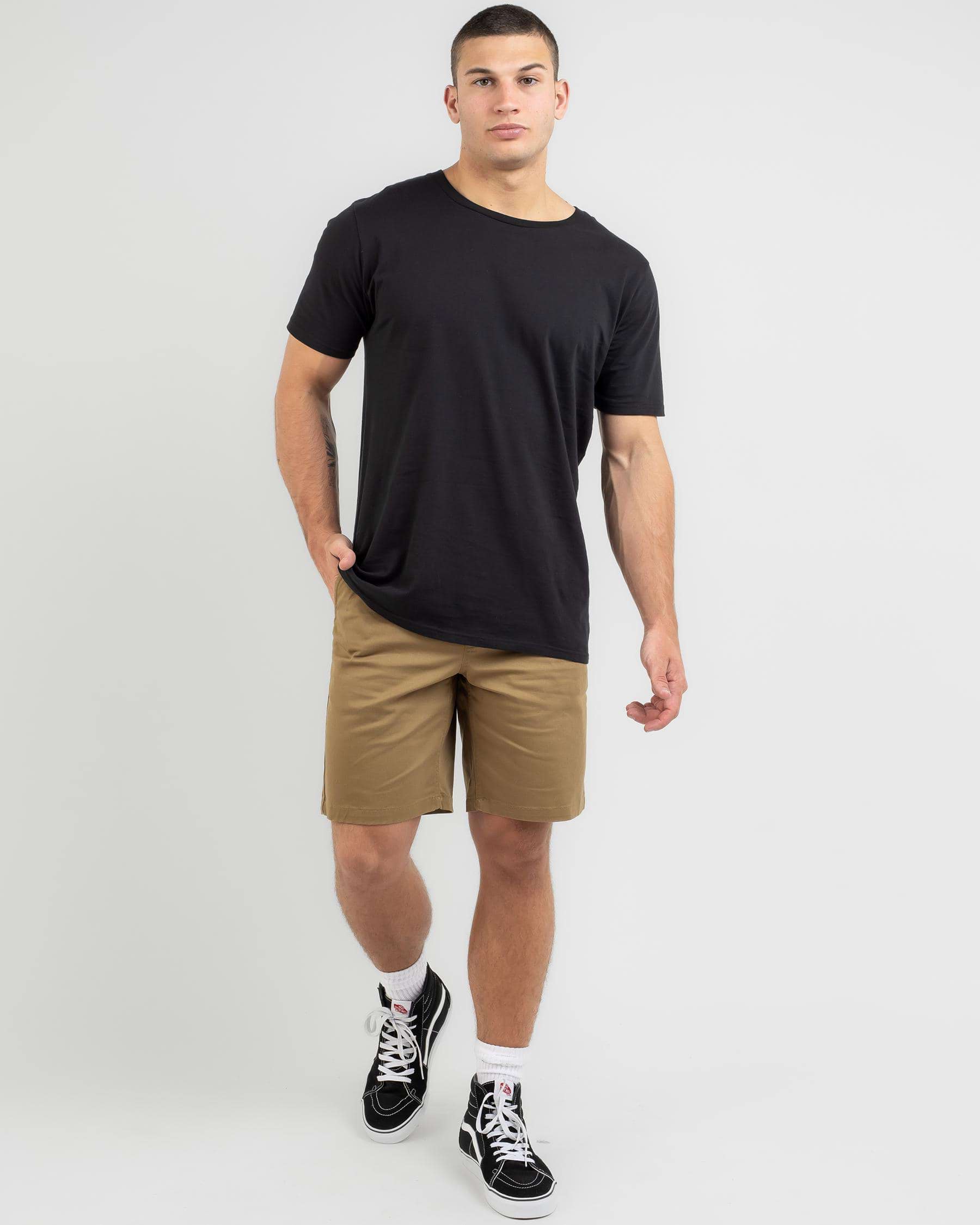 Shop Vans Authentic Relaxed Chino Shorts In Dirt - Fast Shipping & Easy ...