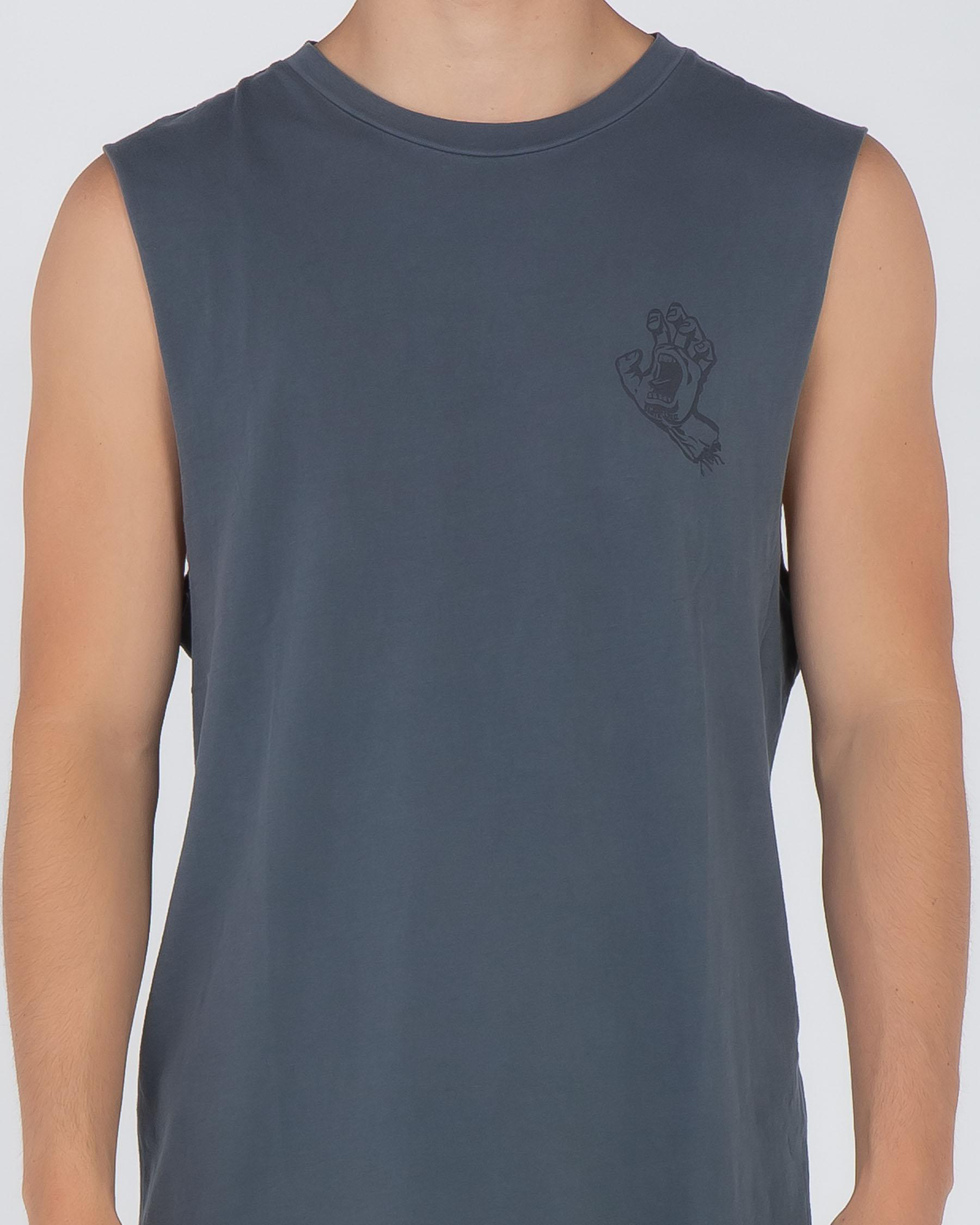 Shop Santa Cruz Screaming Mono Hand Muscle Tank In Pigment Blue Mirage ...