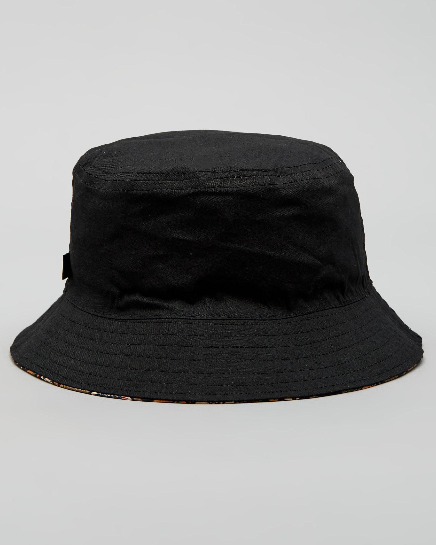 The Mad Hueys Straya Reversible Bucket Hat In Khaki - Fast Shipping ...
