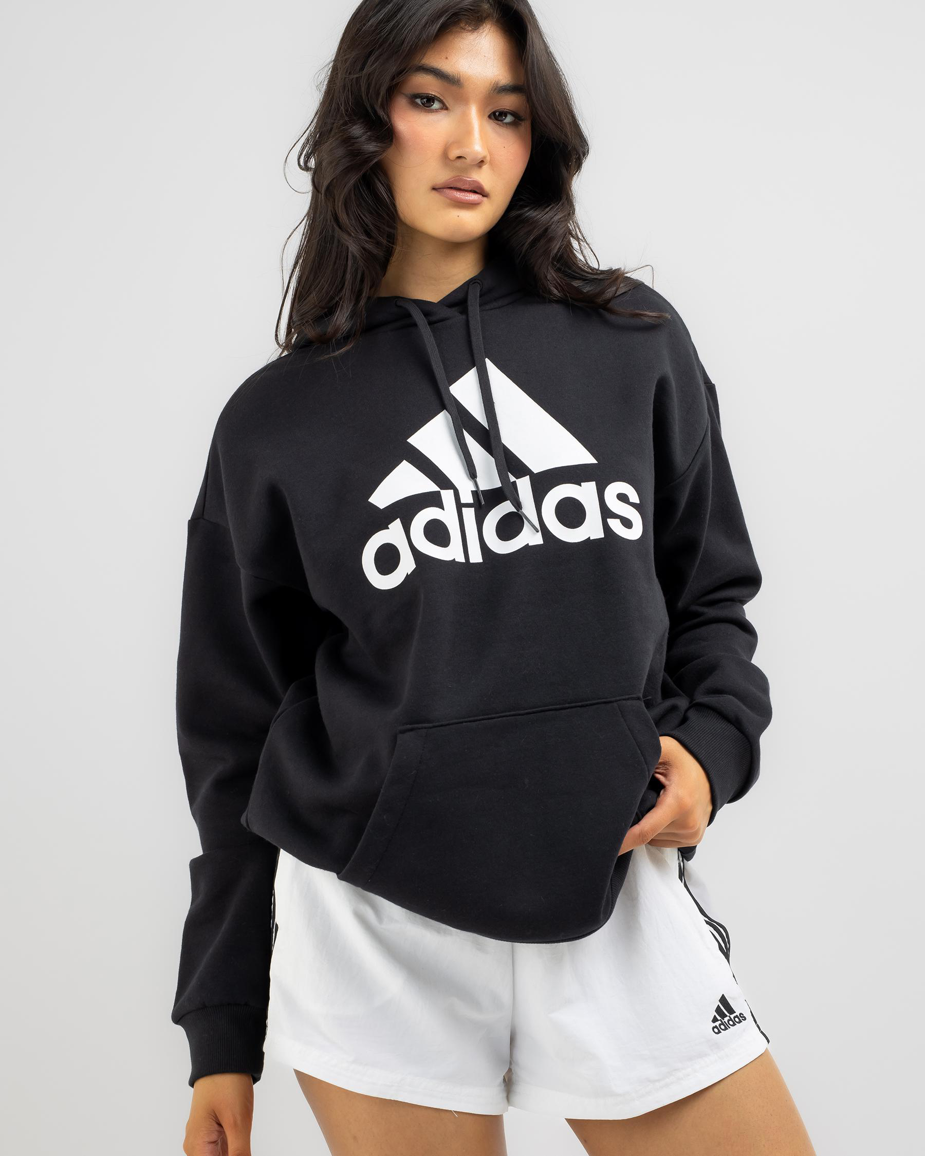 Adidas Big Logo Oversized Hoodie In Black | City Beach United States