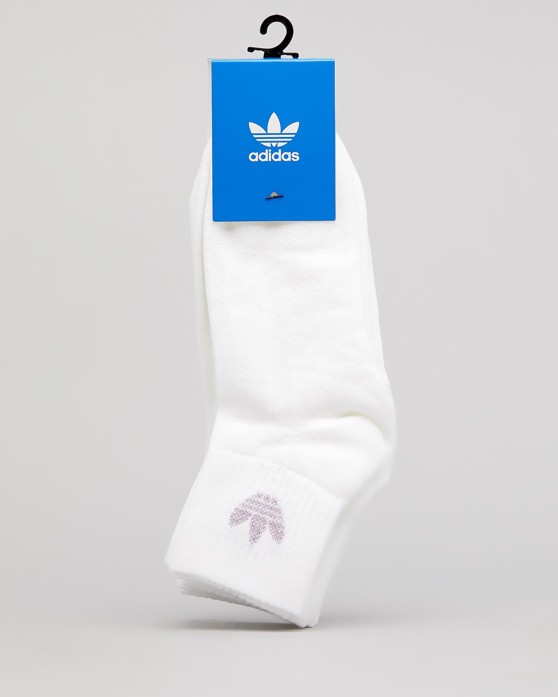 Adidas Womens Mid Ankle Sock Pack In White Fast Shipping & Easy