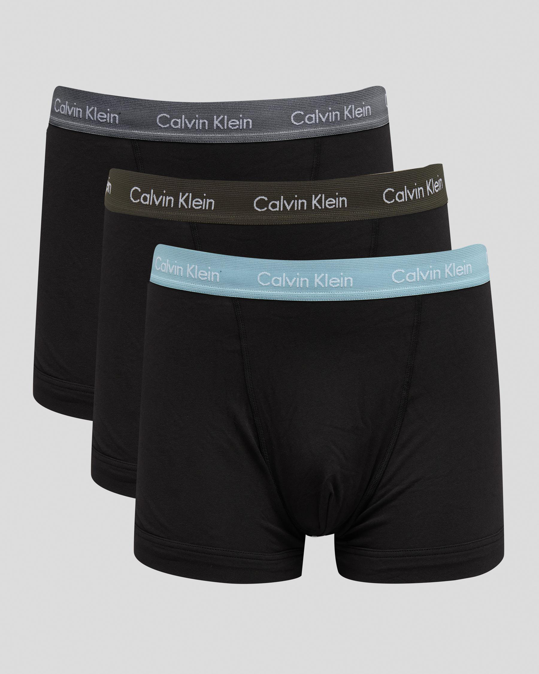 Shop Calvin Klein Cotton Stretch Trunks 3 Pack In Multi - Fast Shipping ...