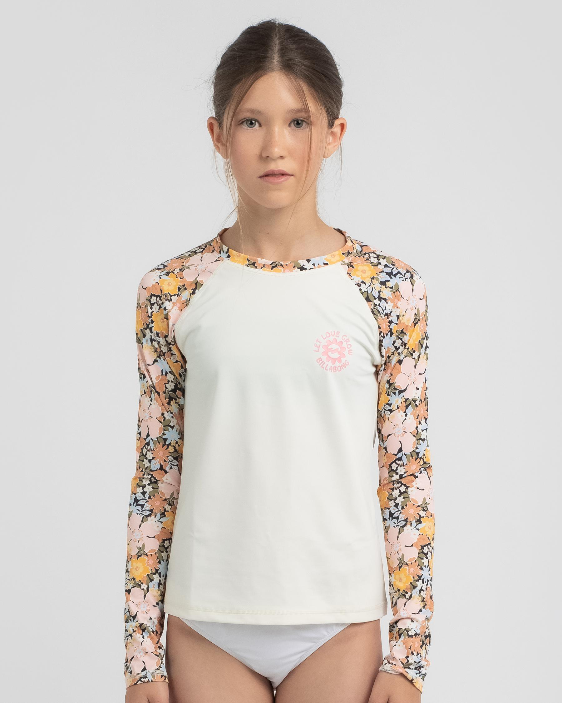 Shop Billabong Girls' Sweet Dream Long Sleeve Rash Vest In Multi Fast