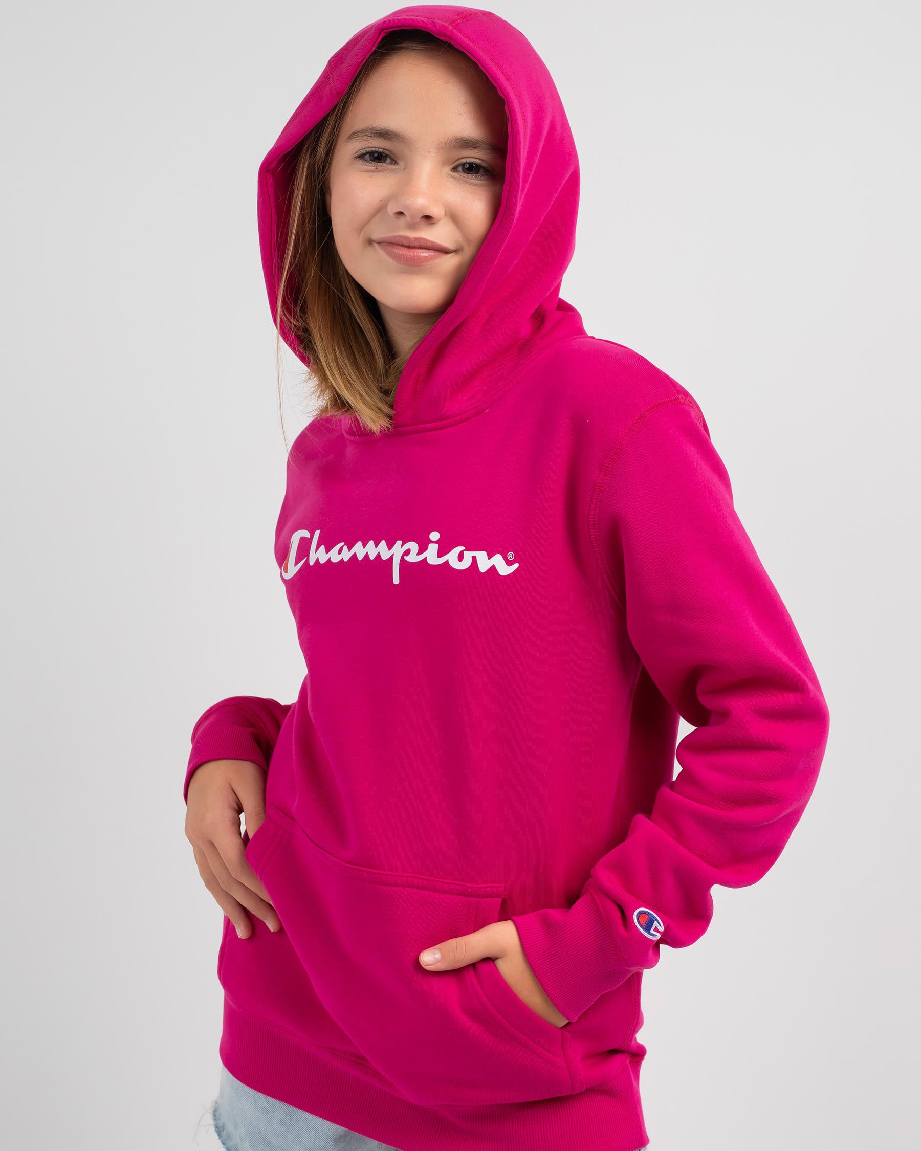 Shop Champion Girls' Logo Hoodie In Bo Berry - Fast Shipping & Easy ...