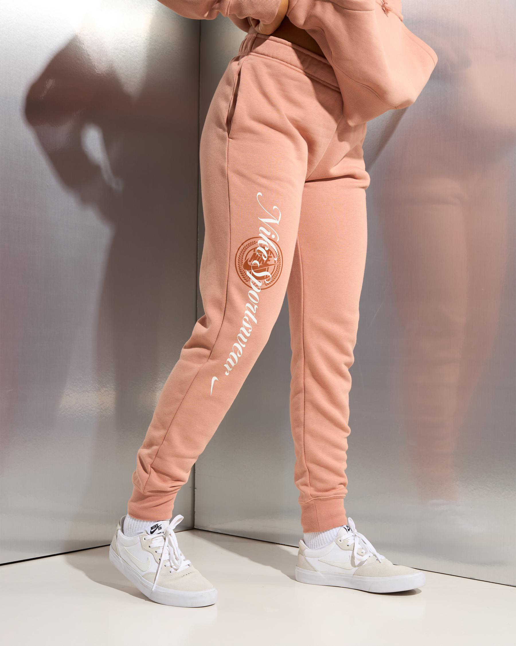 rose gold nike sweatpants