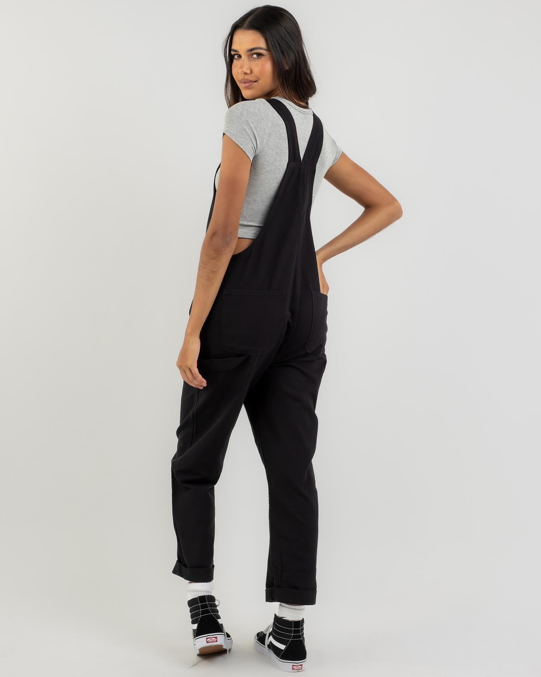 Shop Vans Ground Work Long Overalls In Black Fast Shipping & Easy
