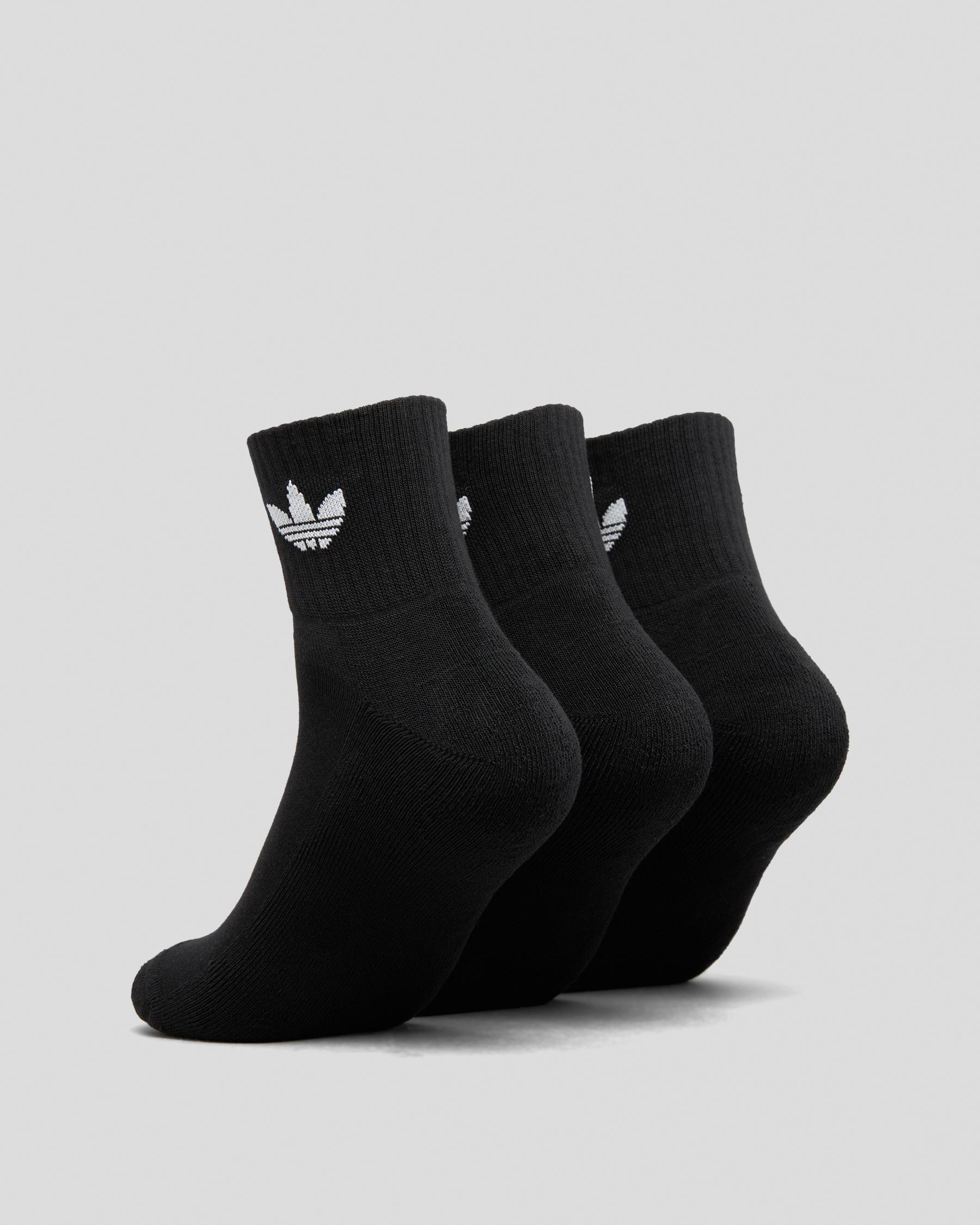 Shop adidas Mid Ankle Socks 3 Pack In Black Fast Shipping & Easy