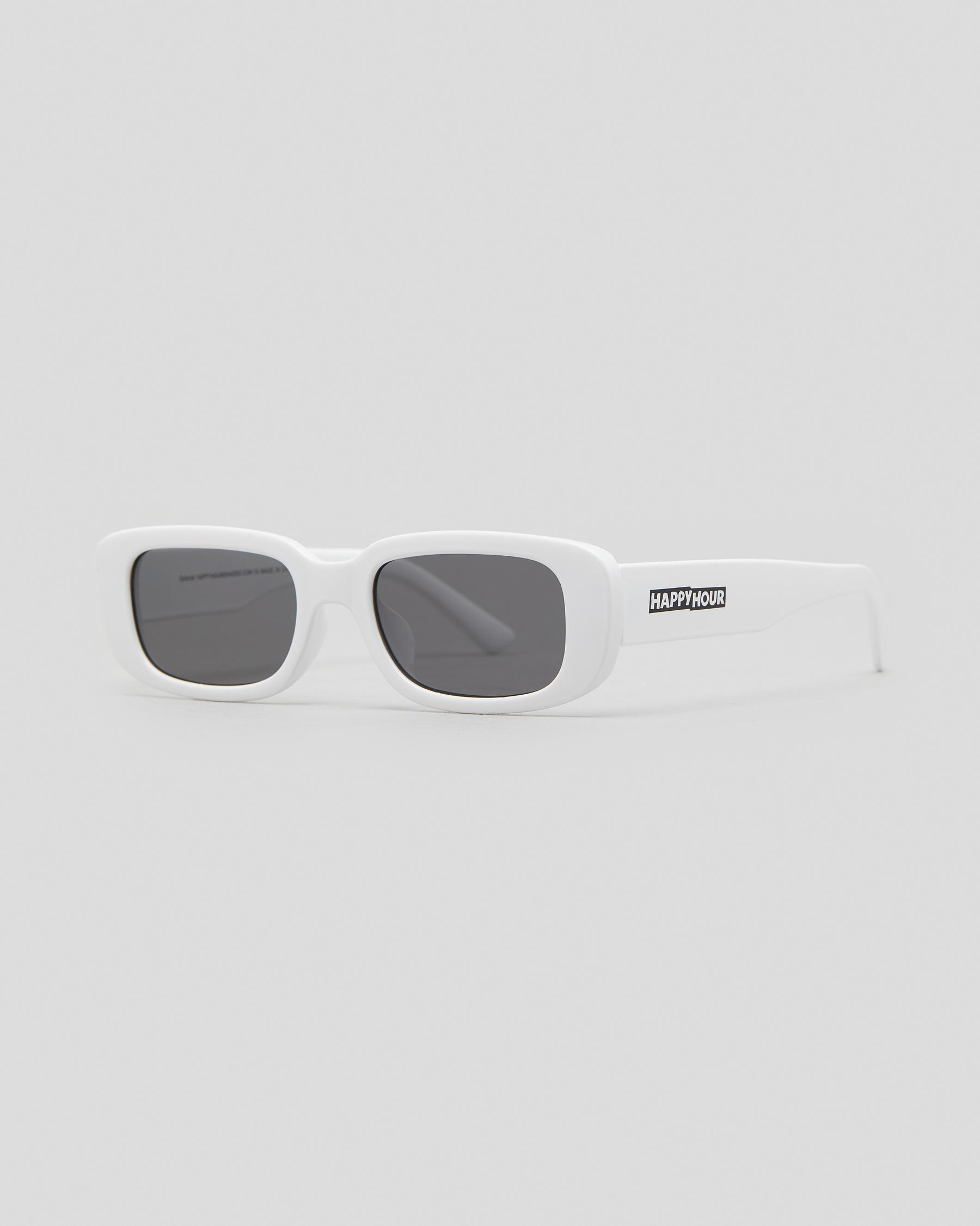 Shop Happy Hour Oxford Sunglasses In Gloss White Fast Shipping & Easy