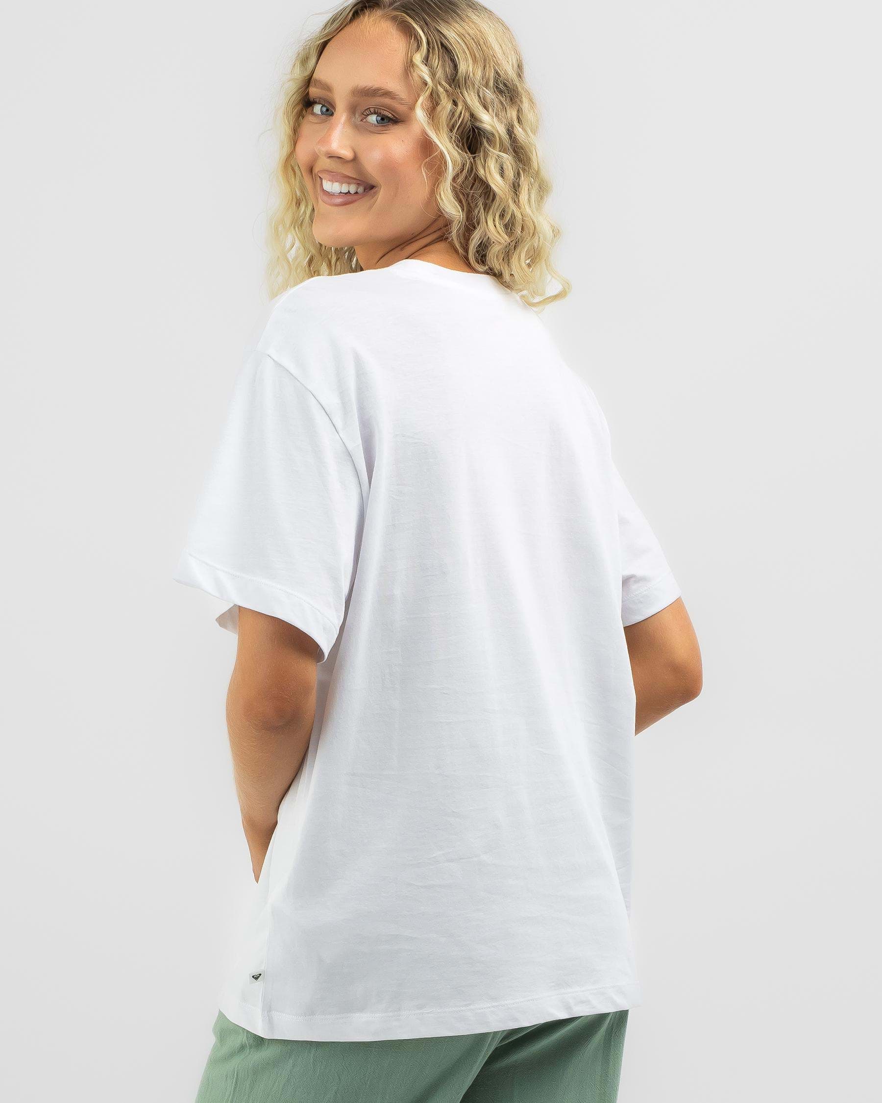 Roxy Back to Land II T-Shirt In Bright White - Fast Shipping & Easy ...