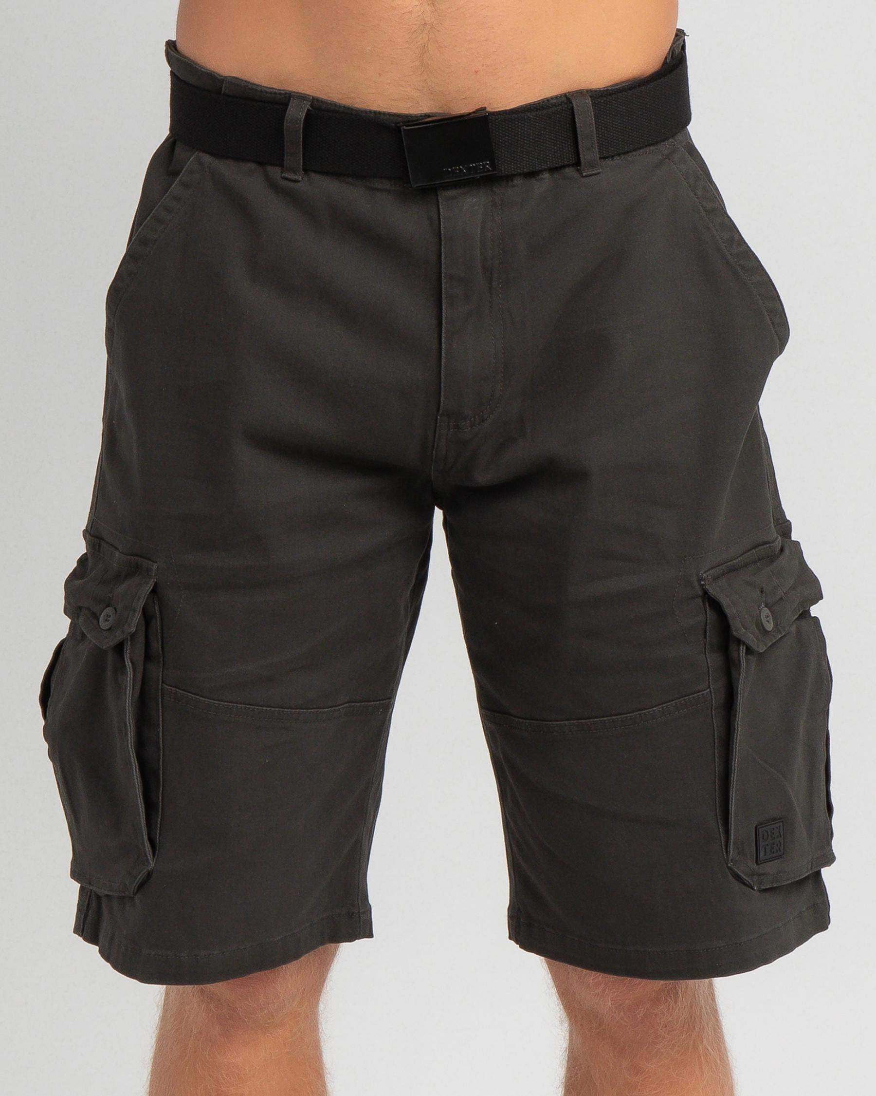 Shop Dexter Protector Cargo Shorts In Washed Black - Fast Shipping ...