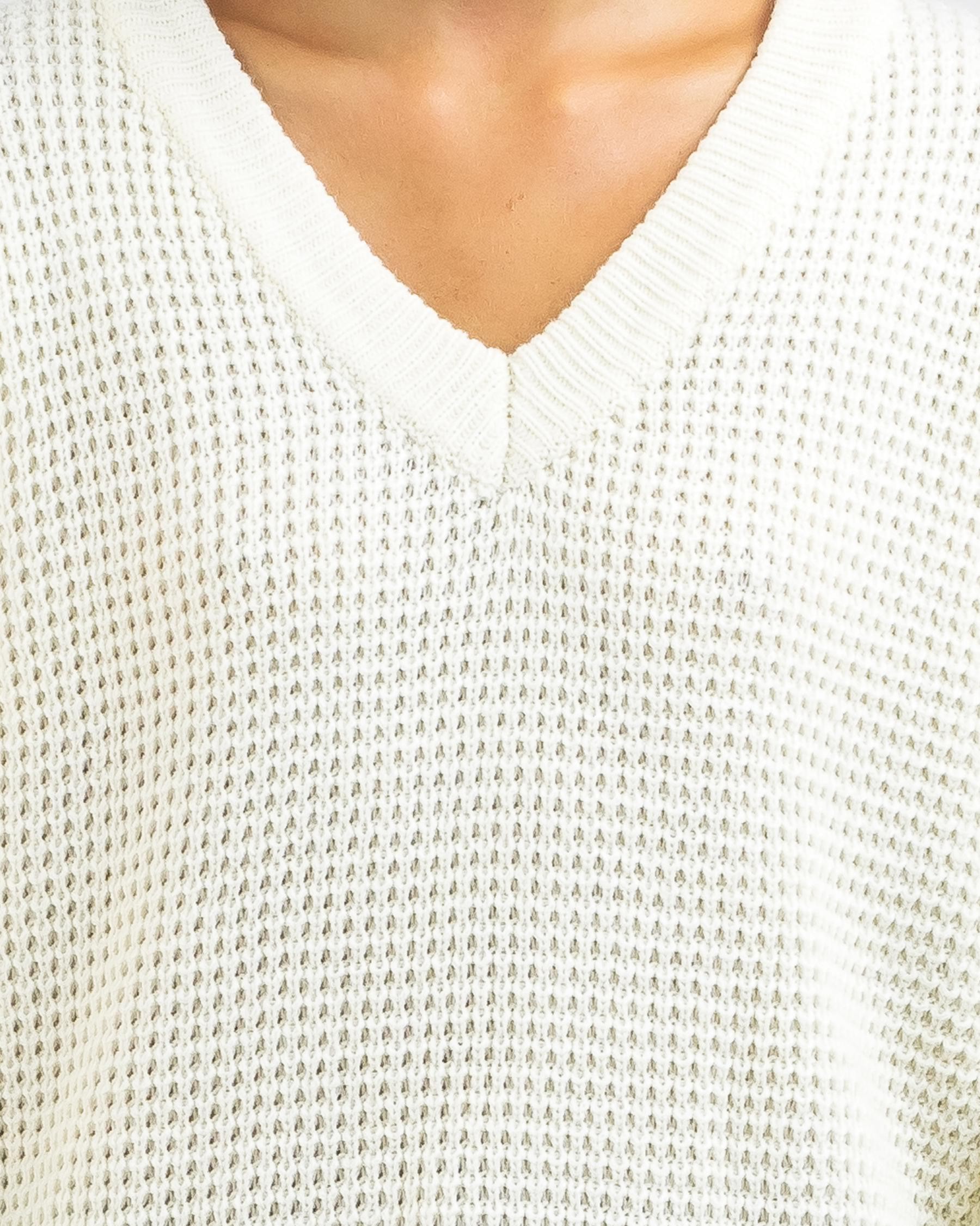 Shop Ava And Ever Georgetown V Neck Knit Jumper In Cream - Fast ...