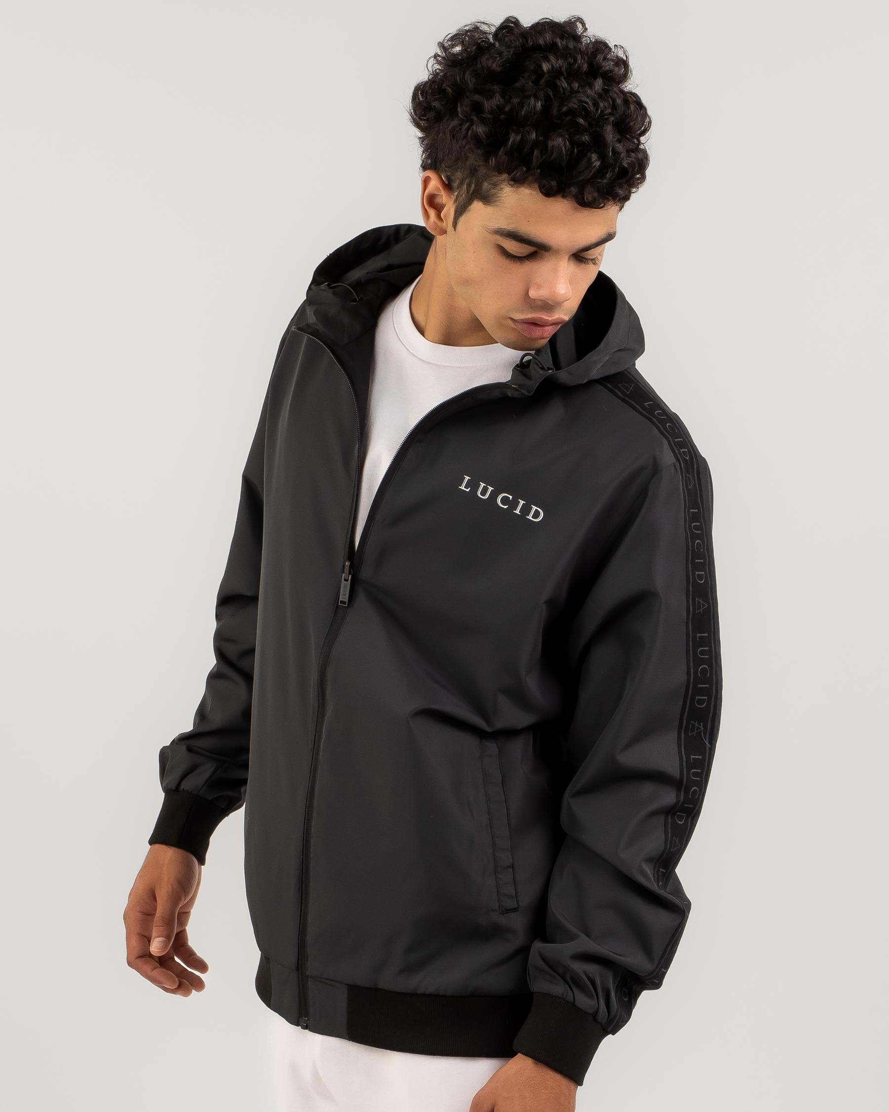 Lucid Retro Hooded Jacket In Black/charcoal - Fast Shipping & Easy ...
