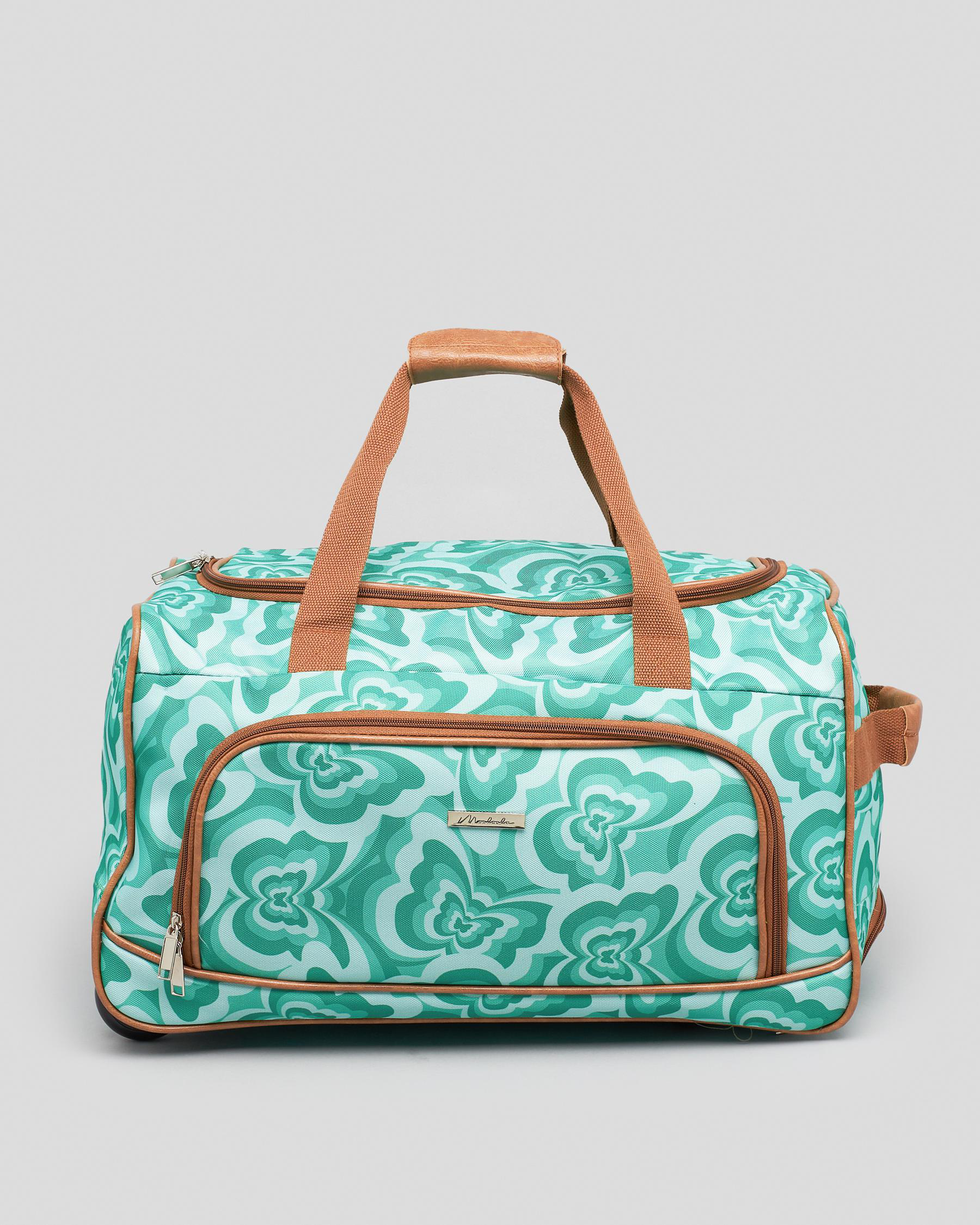 Shop Mooloola Tiffany Small Wheeled Travel Bag In Green Fast Shipping