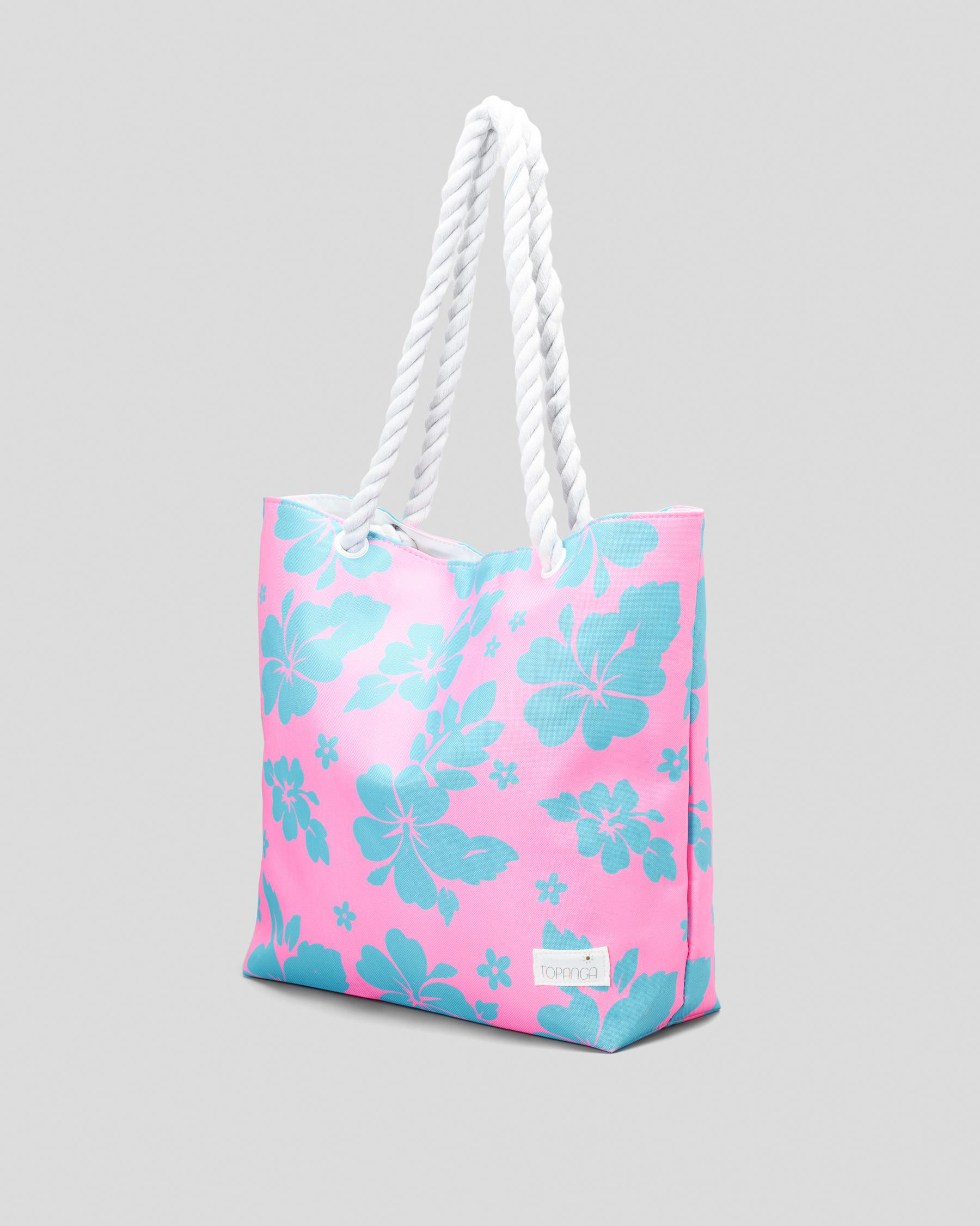 Shop Topanga Malibu Beach Bag In Pink/blue Fast Shipping & Easy