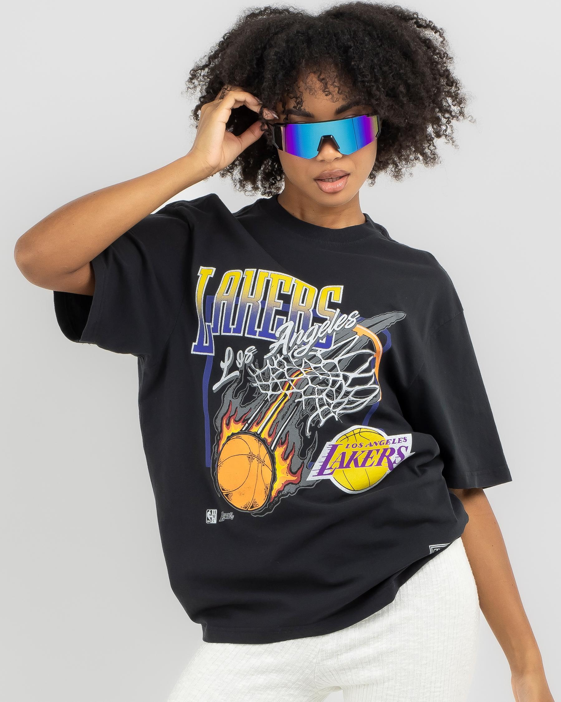 Mitchell & Ness Los Angeles Lakers T-Shirt In Faded Black - Fast ...