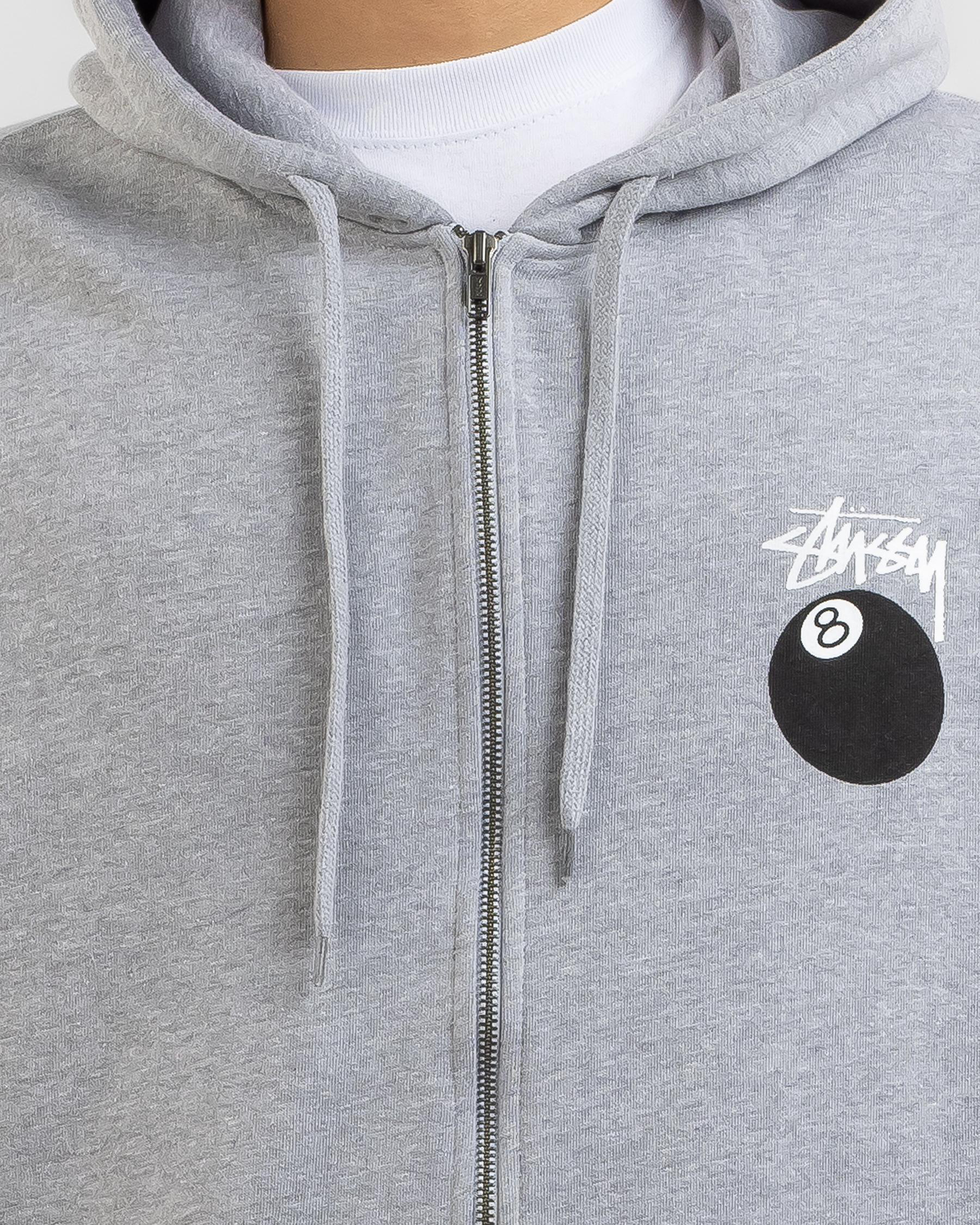 Shop Stussy Solid 8 Ball Zip Hoodie In Strong Grey Marle - Fast