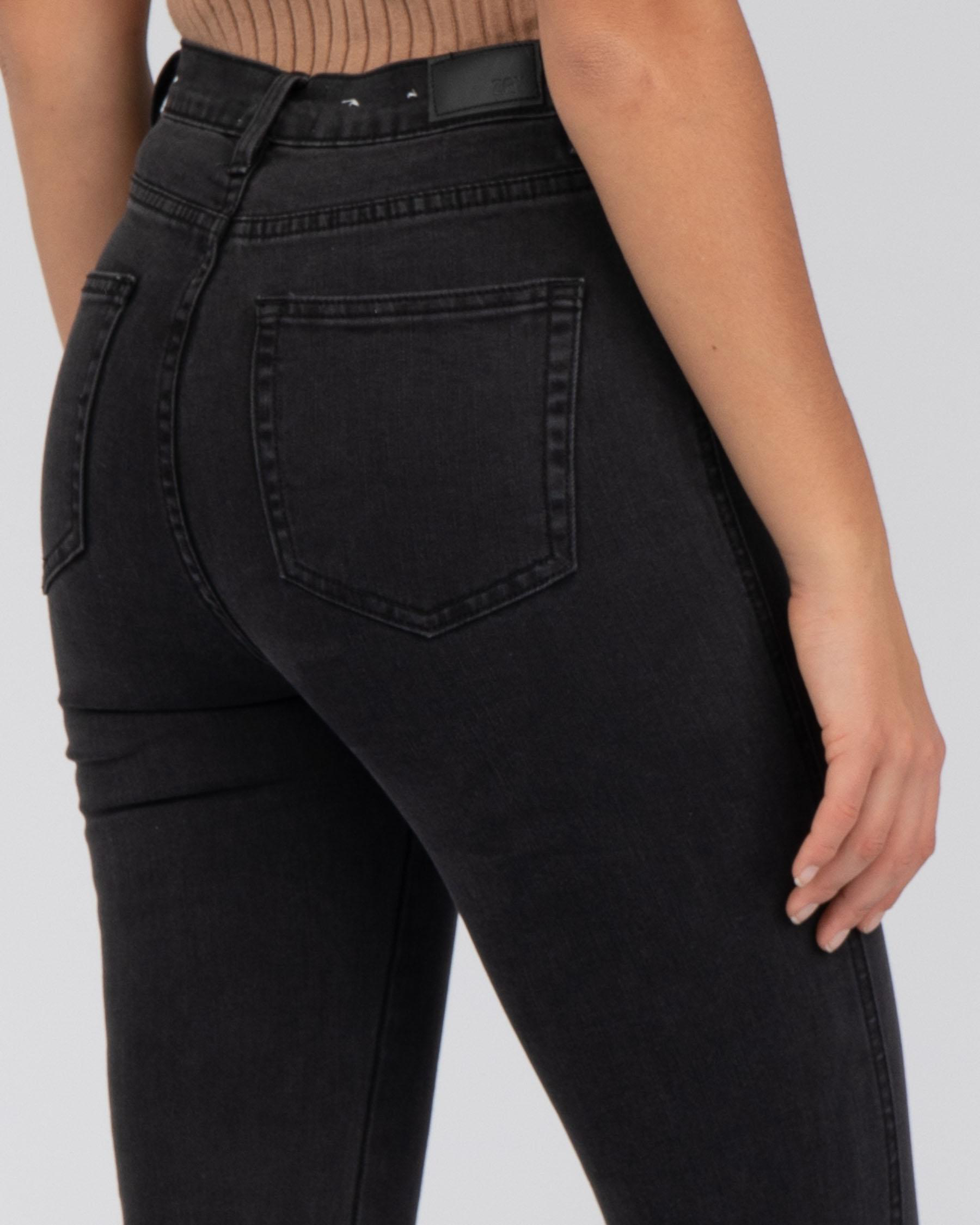 Ziggy Denim Swizzle Sticks High Rise Skinny Jeans In Black Stone Slash