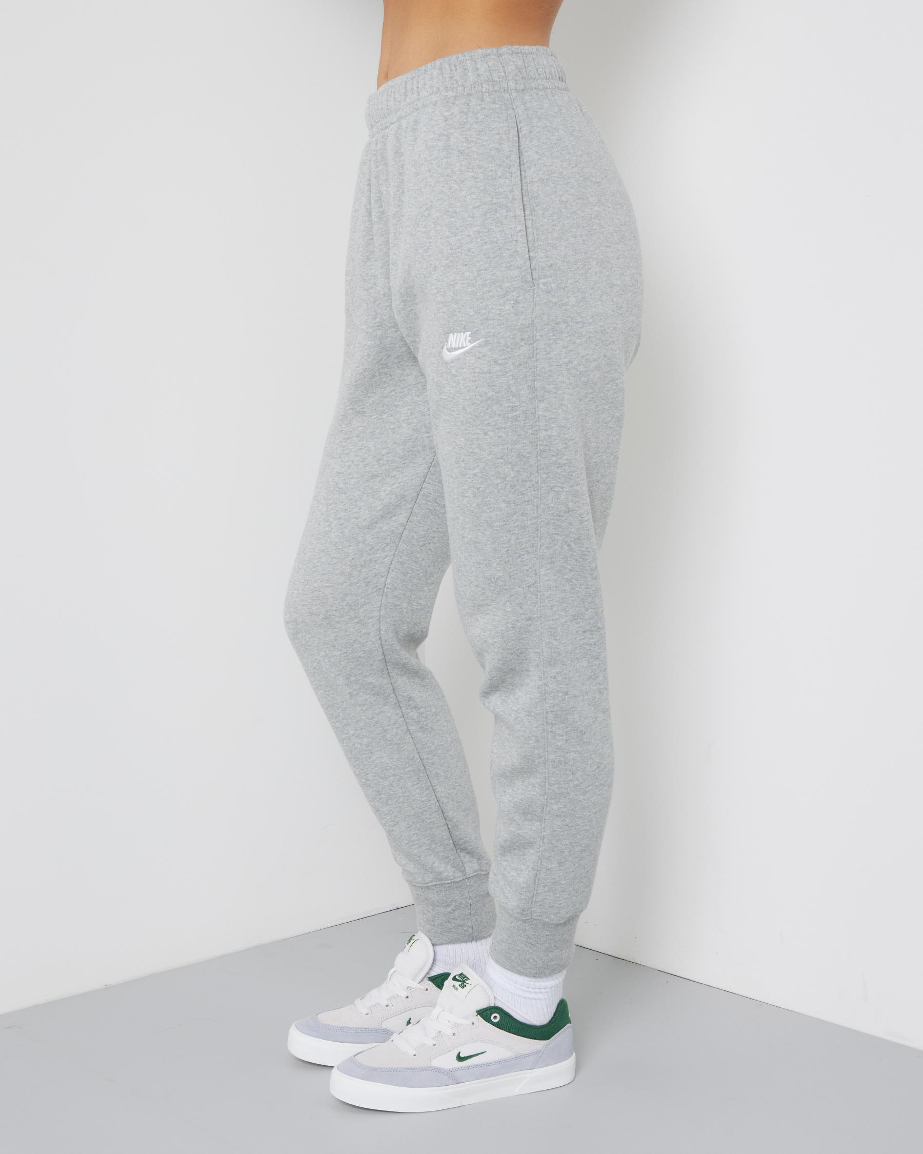 Nike Club Track Pants In Dk Grey Heather/matte Silver/white Fast