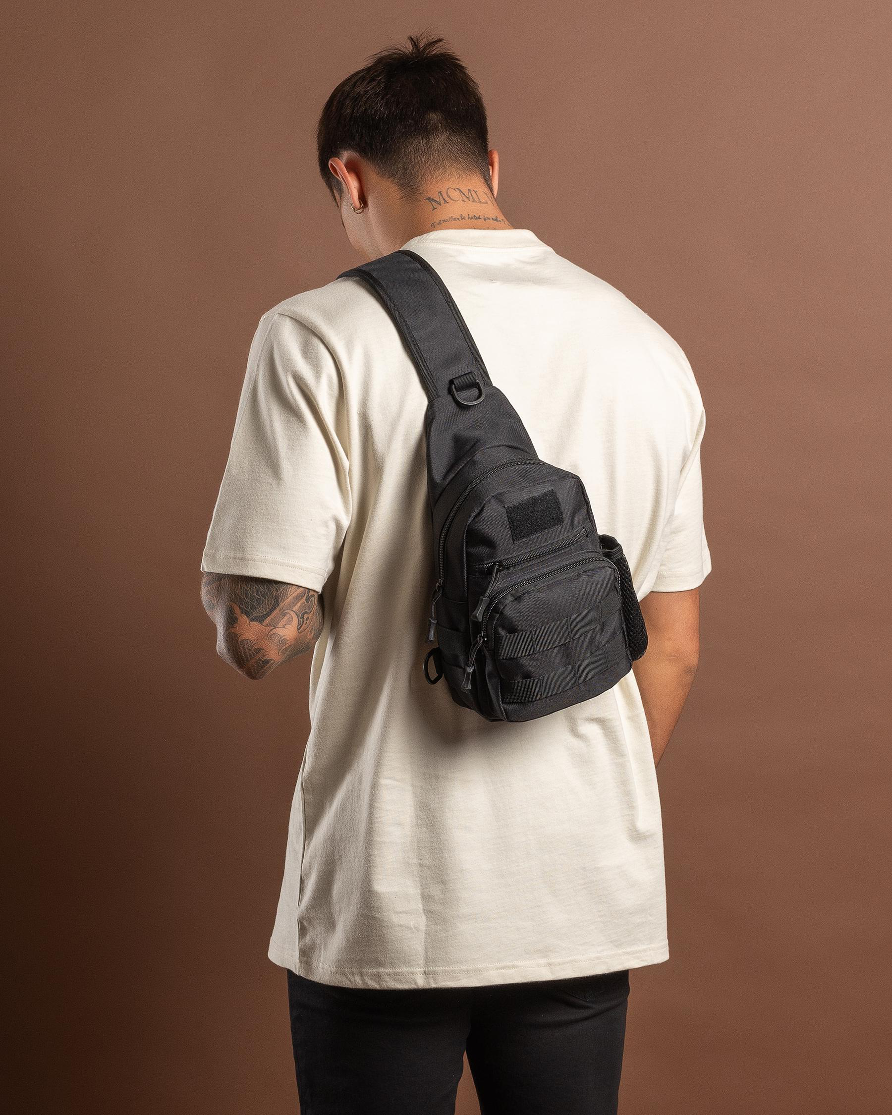 Shop Miscellaneous Tactical Sling Bag In Black Fast Shipping & Easy