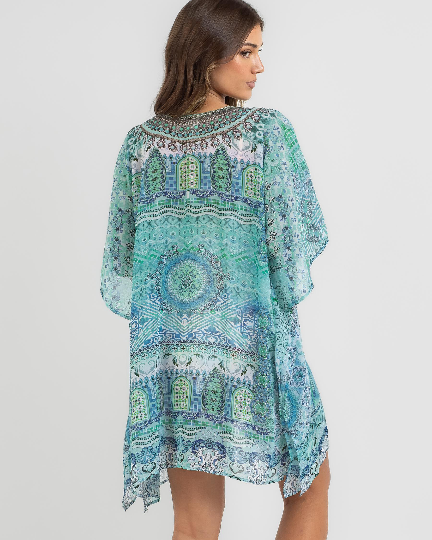The Beach Kaftan - Magenta Palms