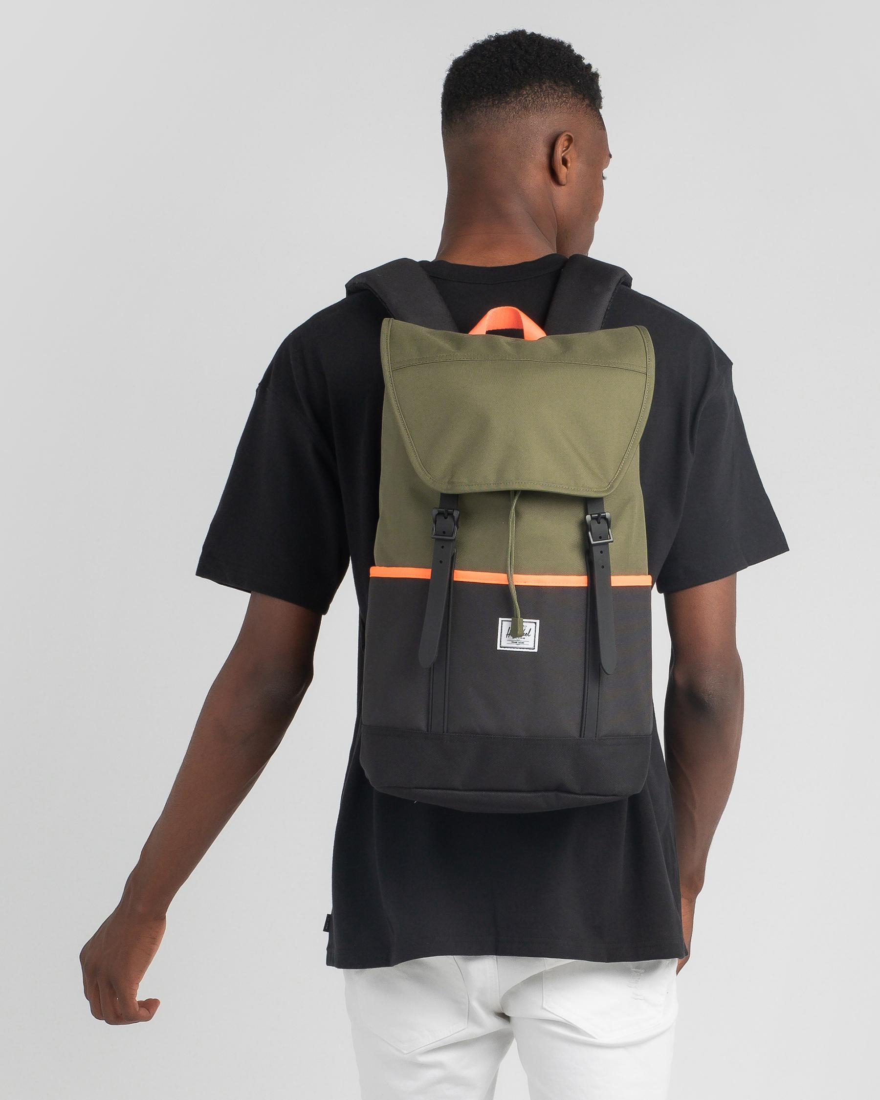 Shop Herschel Retreat Pro Backpack In Ivy Grn/black/shocking Org Fast
