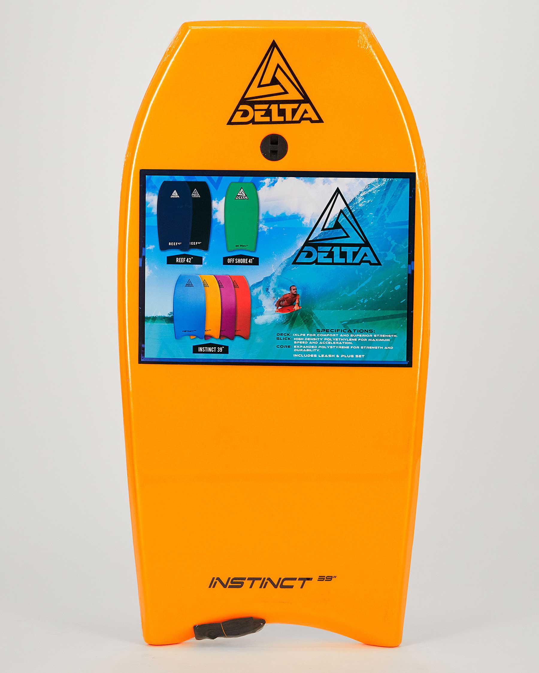 Shop Delta Bodyboards Instinct 39" Bodyboard In Orange Fast Shipping