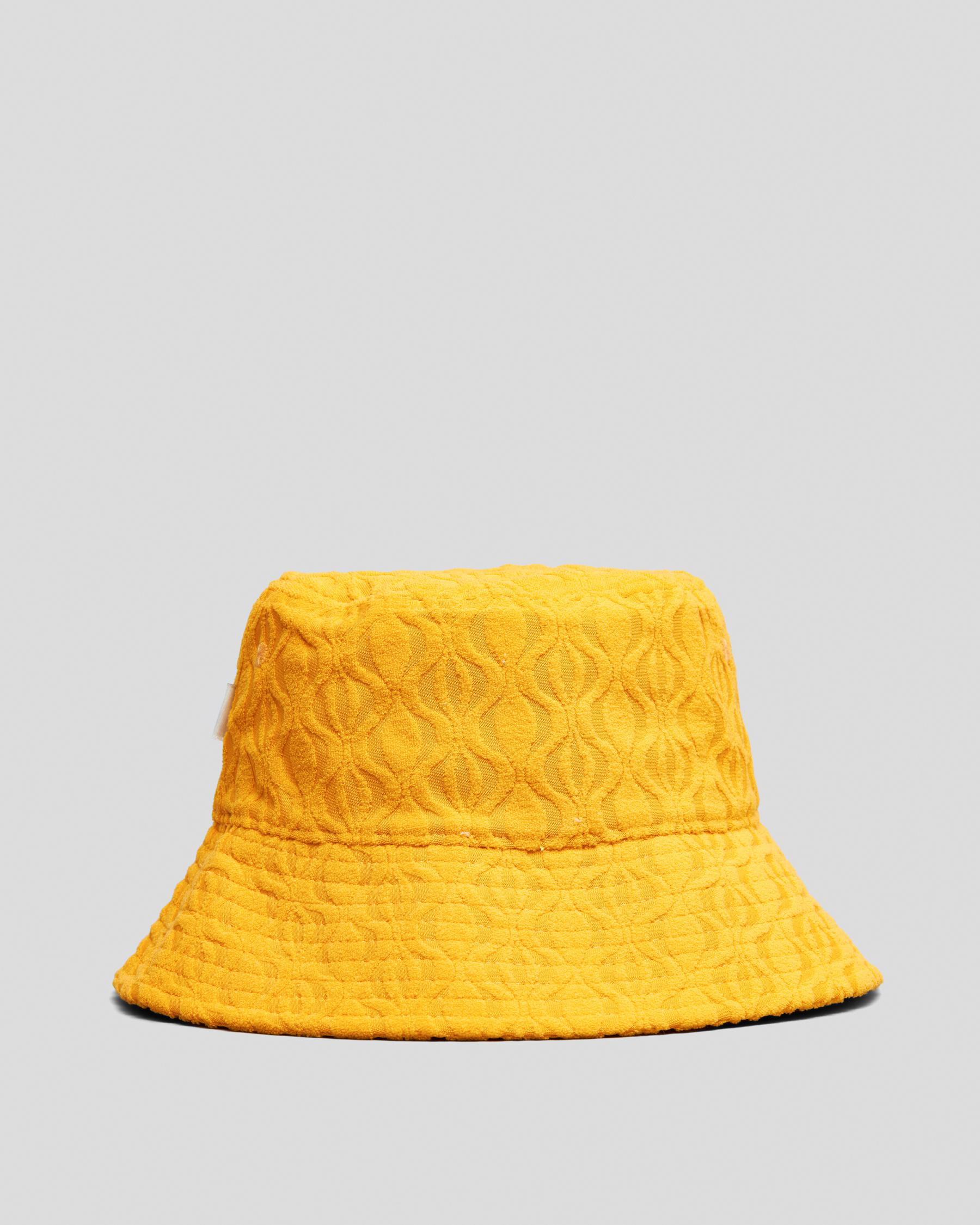 Shop Rhythm Ripple Terry Bucket Hat In Golden Fast Shipping & Easy