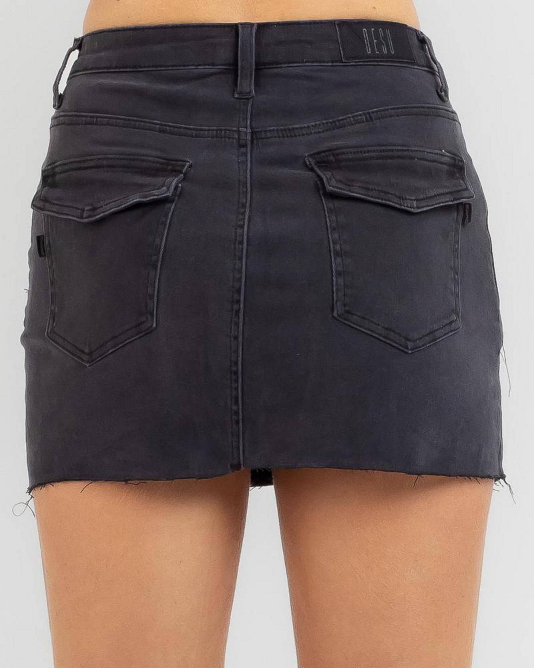 DESU A LIST Skirt In Washed Black - Fast Shipping & Easy Returns - City ...