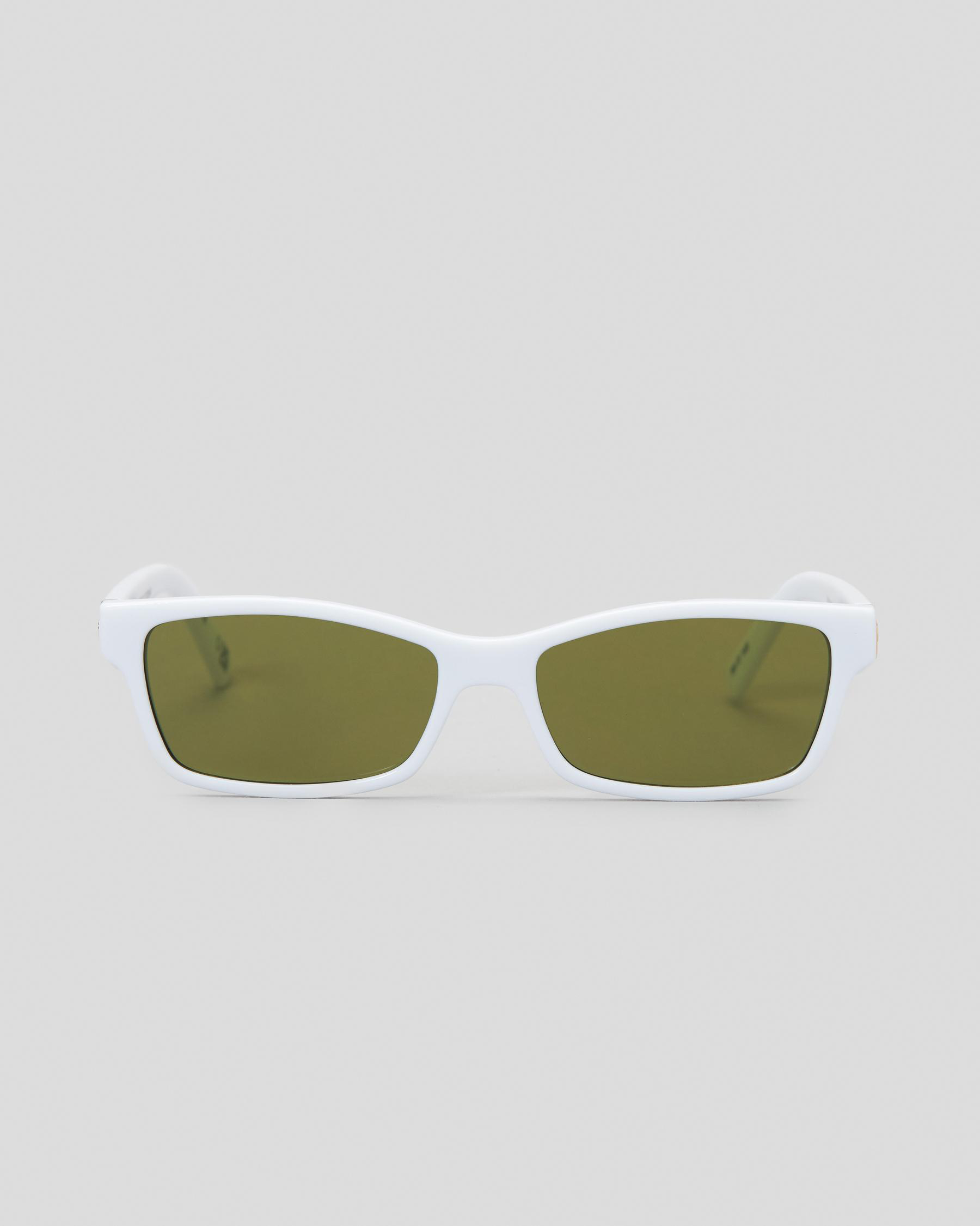 Le Specs Plateaux Sunglasses In White/moss Mono FREE* Shipping & Easy