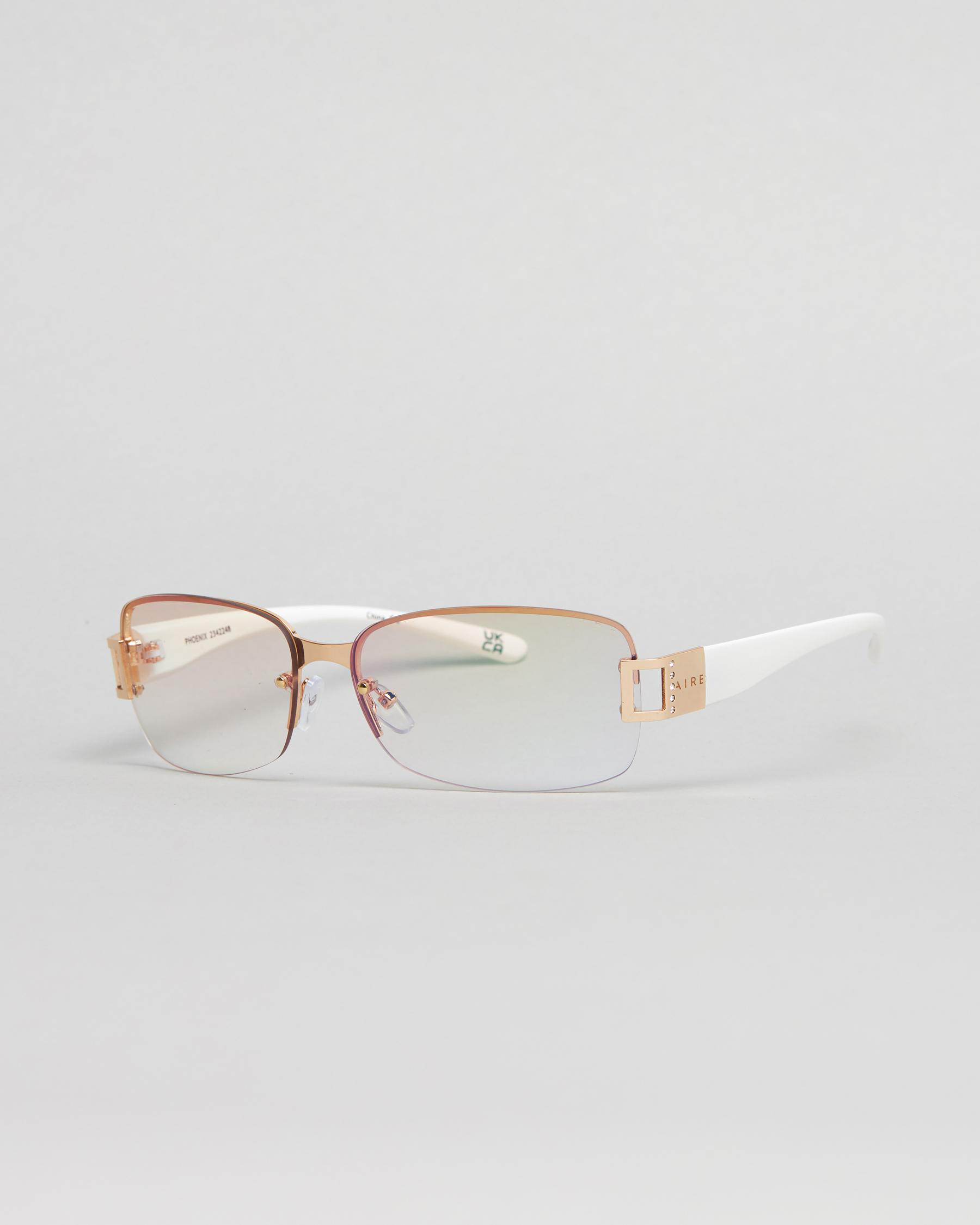 Shop Aire Phoenix Sunglasses In Gold White/champagne Grad Tint Fast