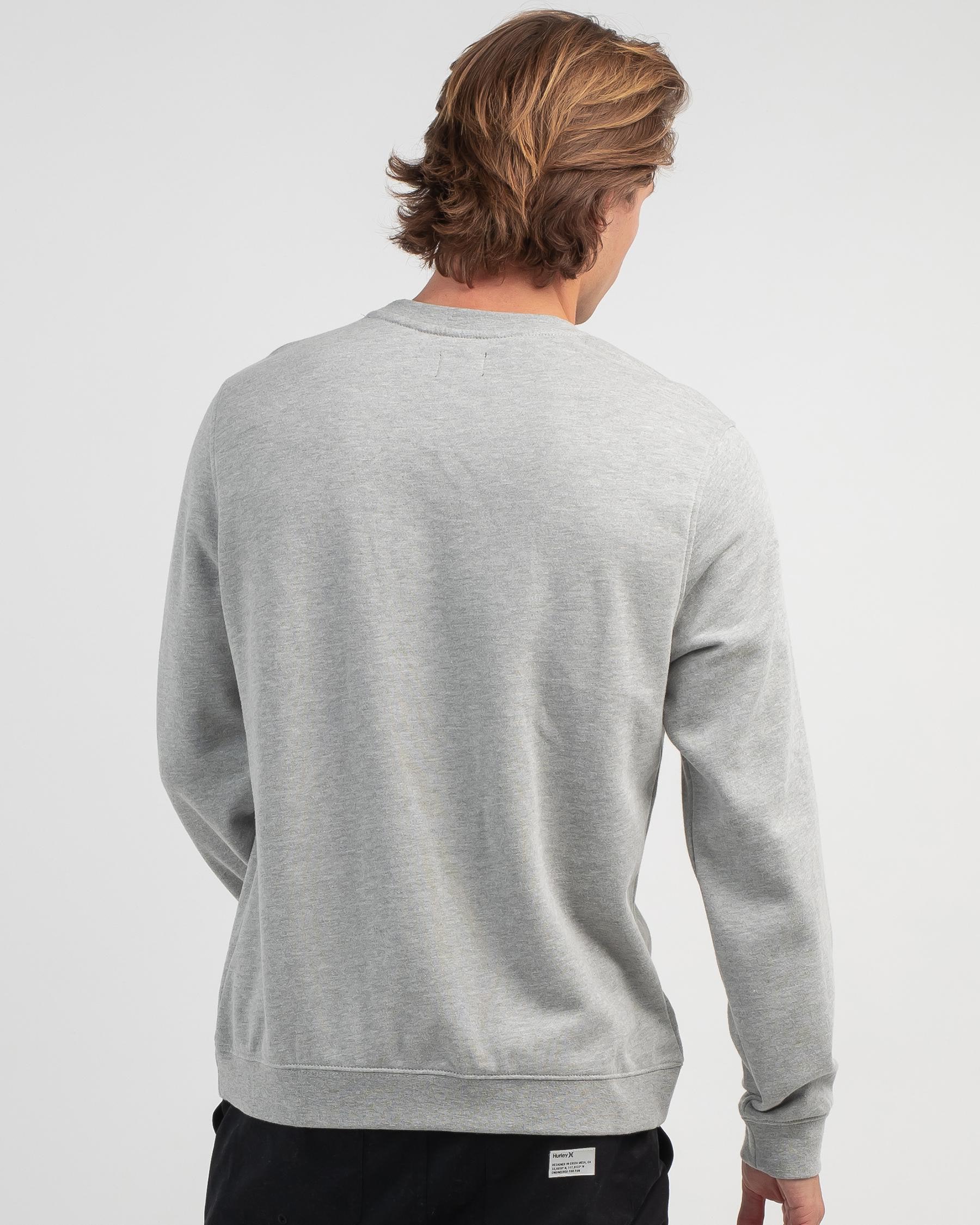Hurley One And Only Solid Crew Sweatshirt In Dark Grey Heather - Fast ...