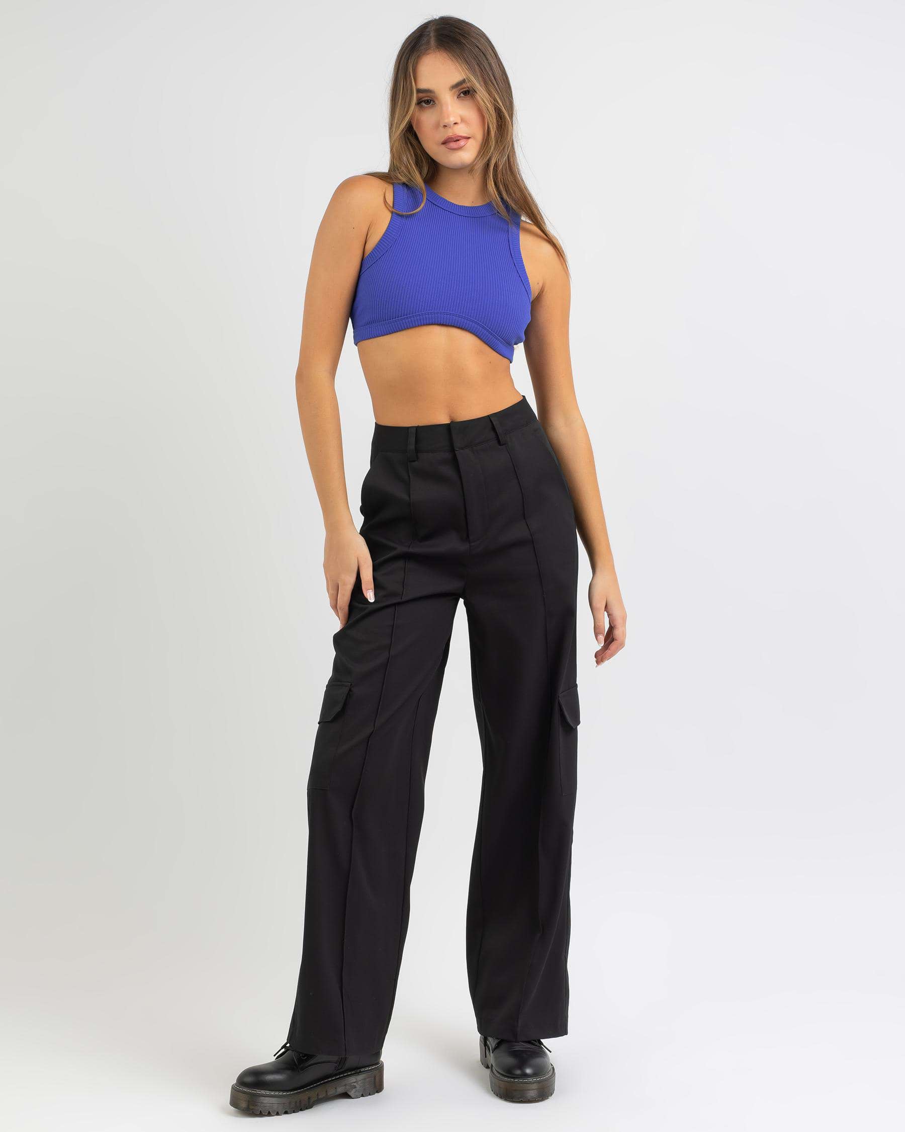 Ava And Ever Kendra Ultra Crop Top In Blue - Fast Shipping & Easy ...