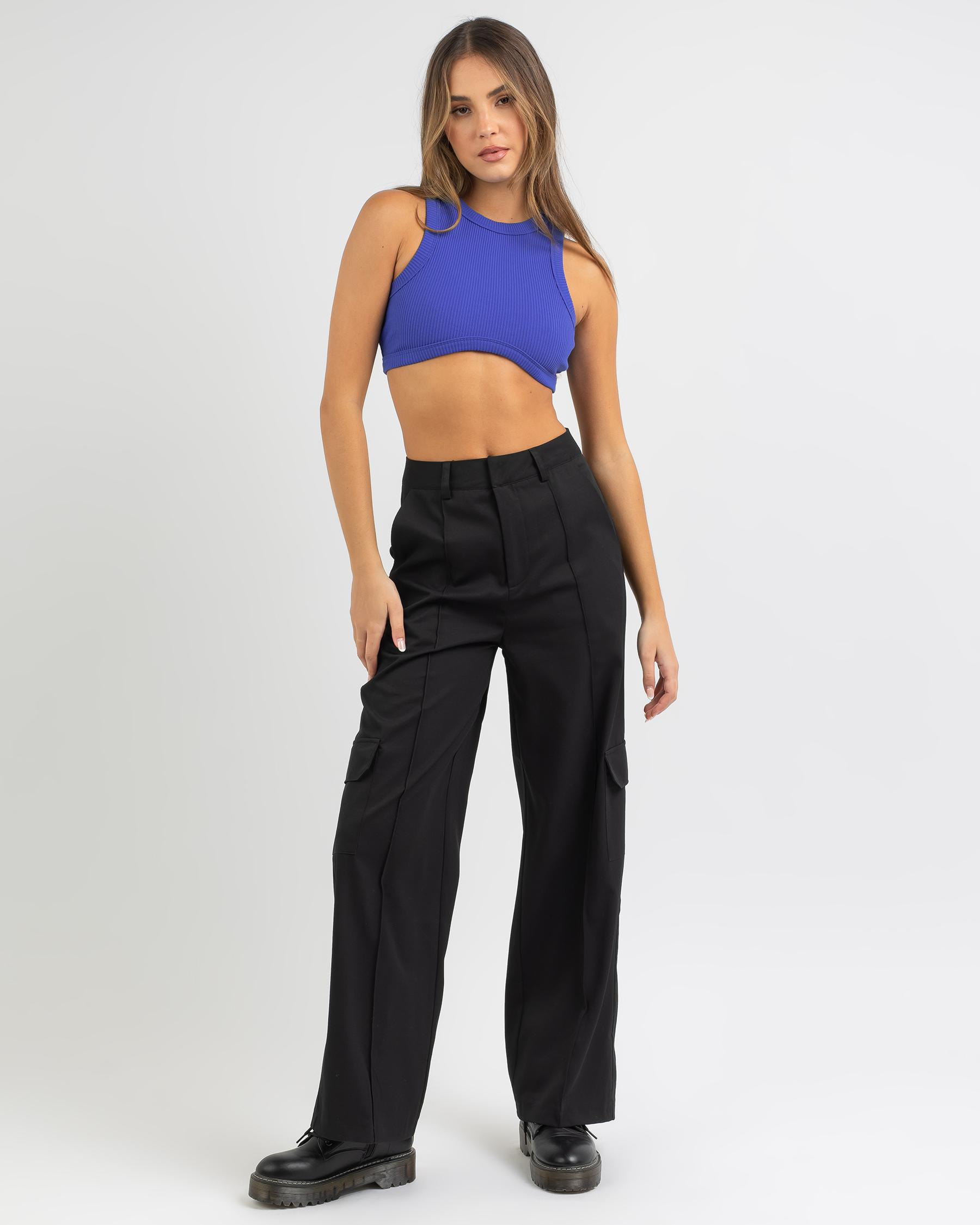 Ava And Ever Kendra Ultra Crop Top In Blue FREE* Shipping & Easy