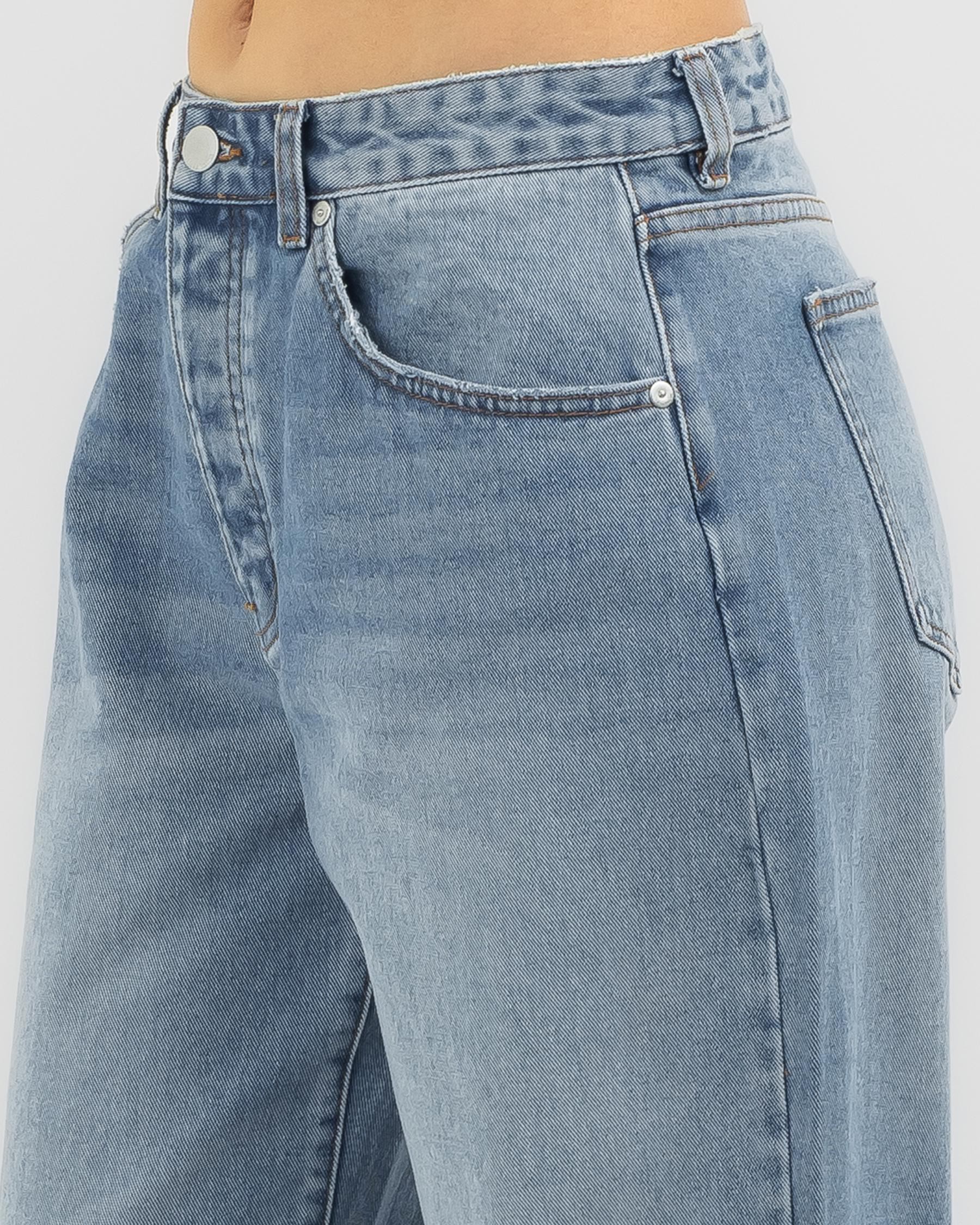 Shop Billabong Rachel Low Waist Jeans In Medium Indigo Fade - Fast ...