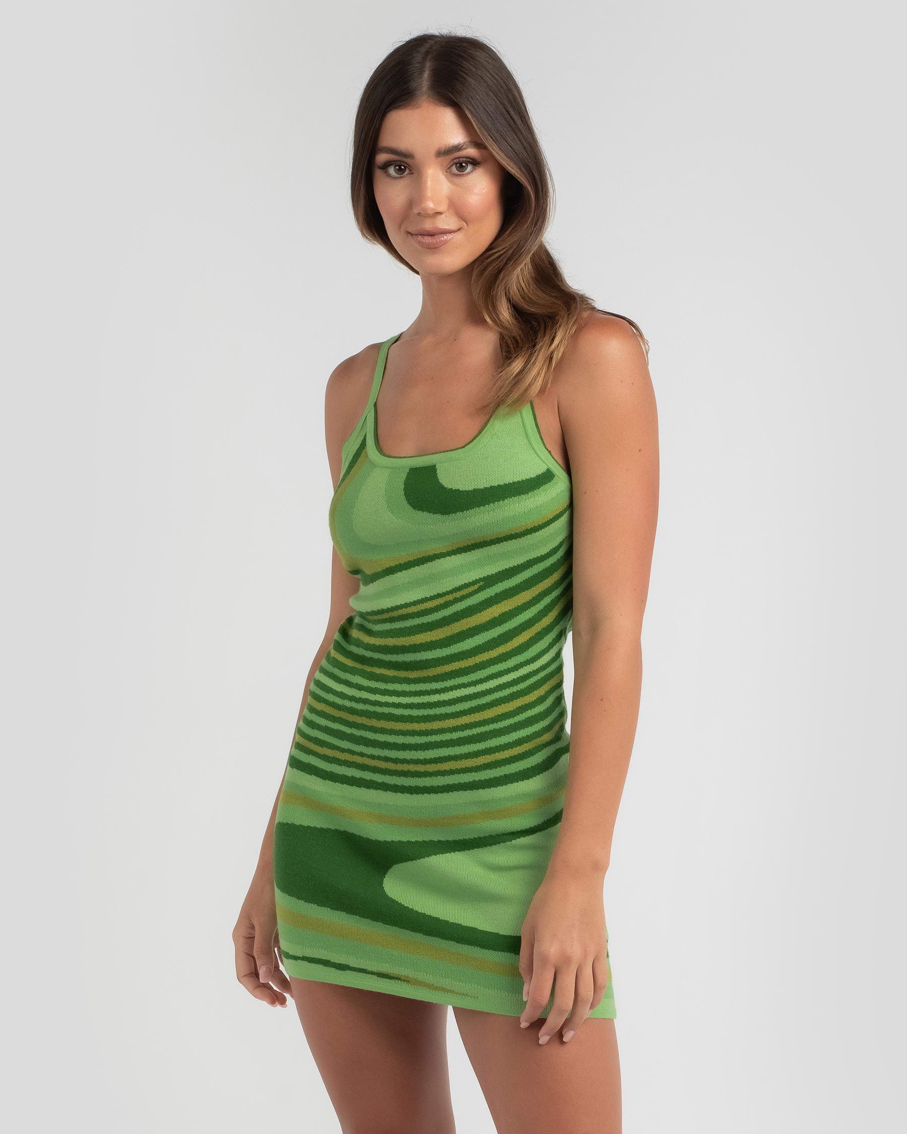 Shop Ava And Ever Faye Knit Dress In Green Swirl - Fast Shipping & Easy ...