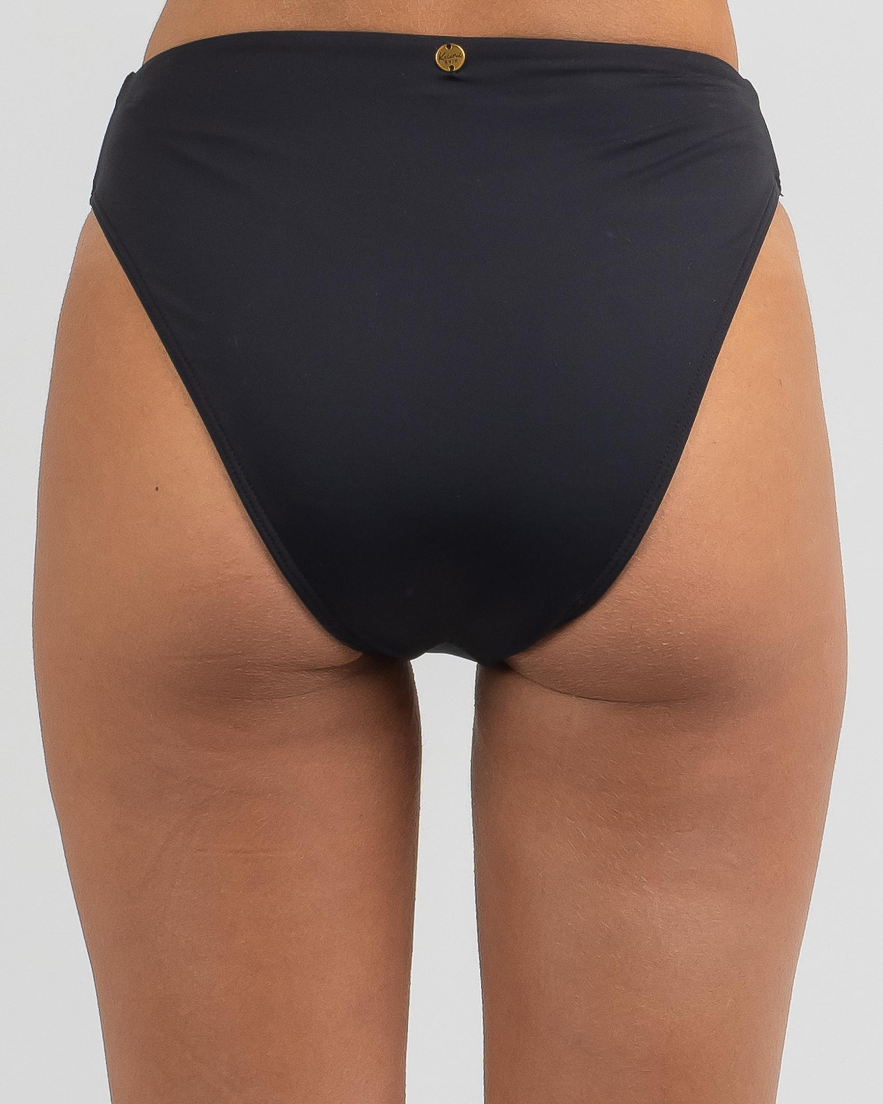 Shop Kaiami Harlow High Waisted Bikini Bottom In Black Fast Shipping