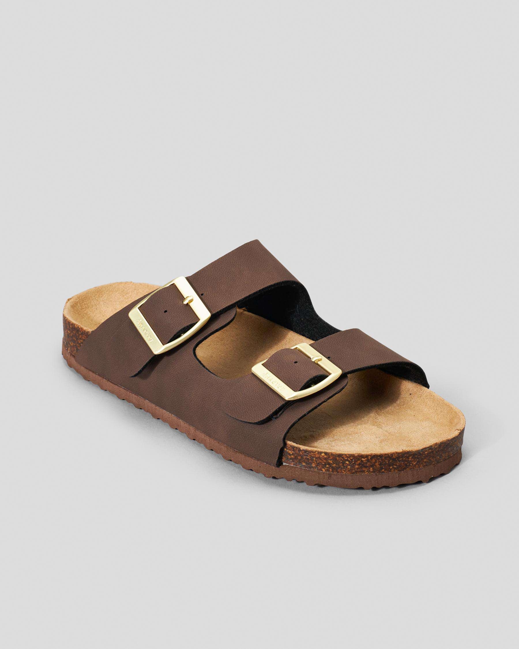 Shop Ava And Ever Girls Cortina Slide Sandals In Mocha - Fast Shipping ...