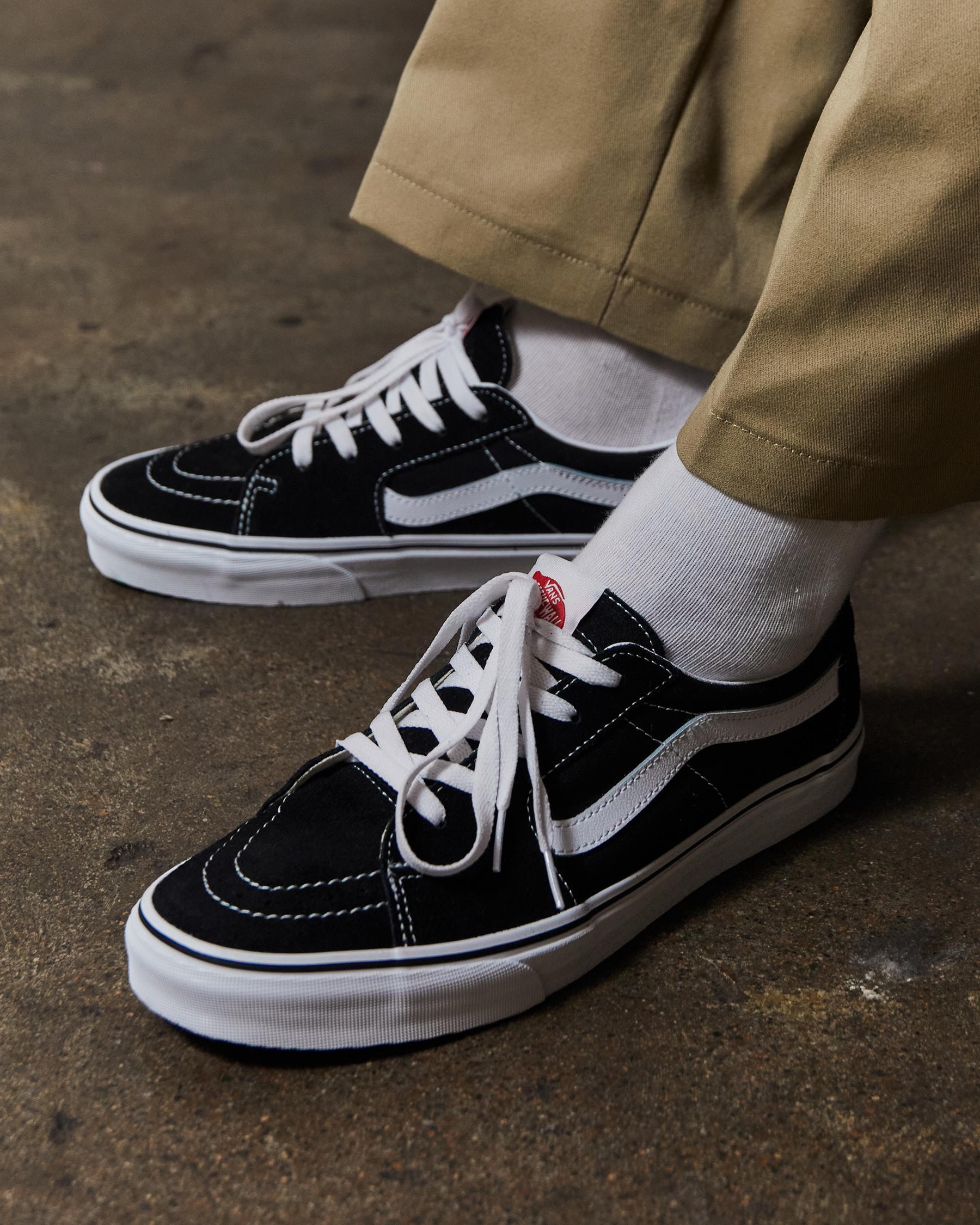 Vans Sk8-Low Shoes In Black/true White - Fast Shipping & Easy Returns ...