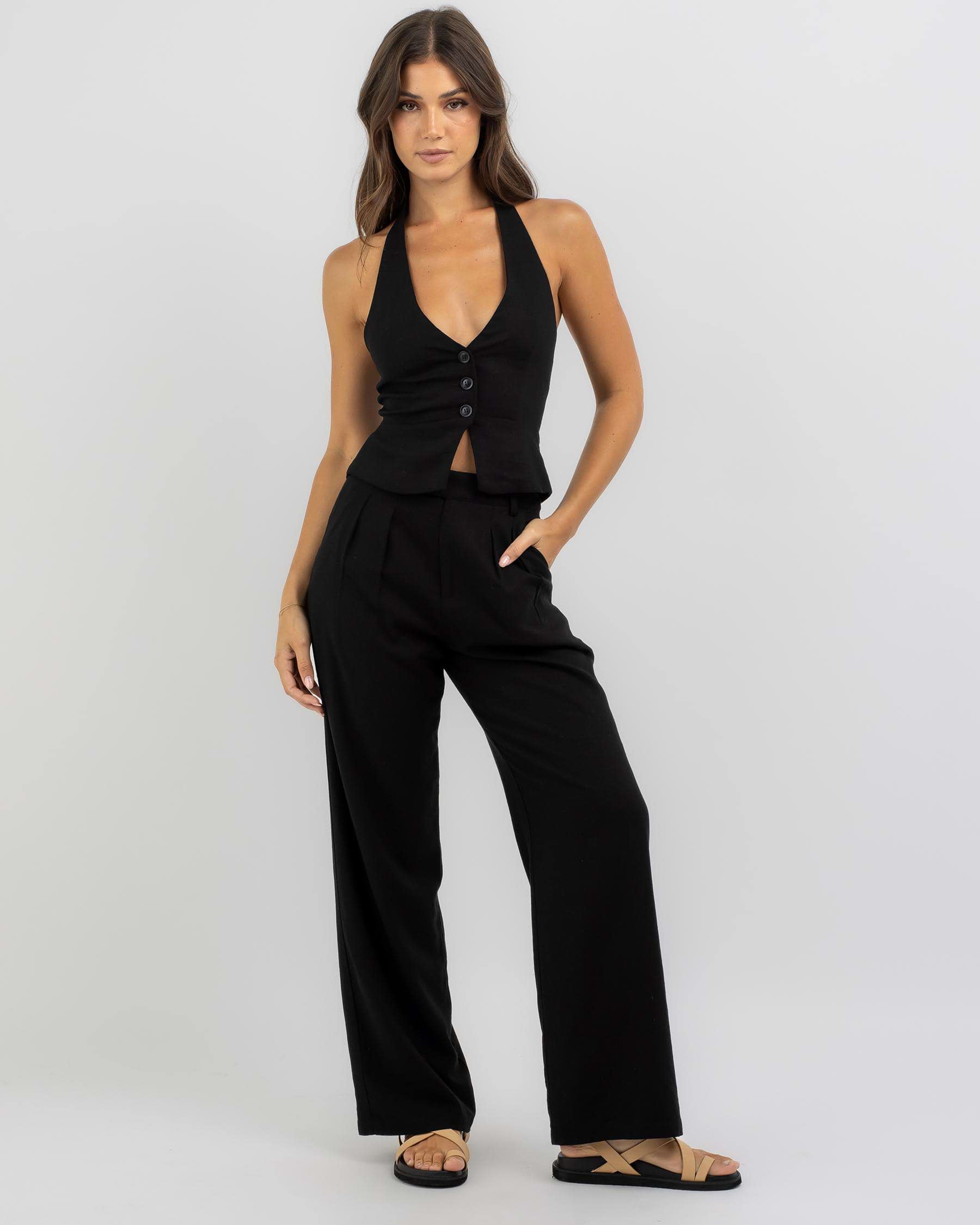 Shop Mooloola Saly Vanessa Vest In Black - Fast Shipping & Easy Returns ...