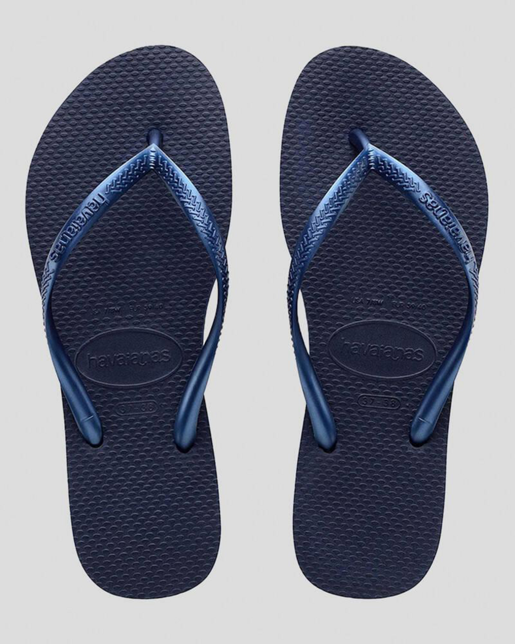 Slim Metallic Navy Thong