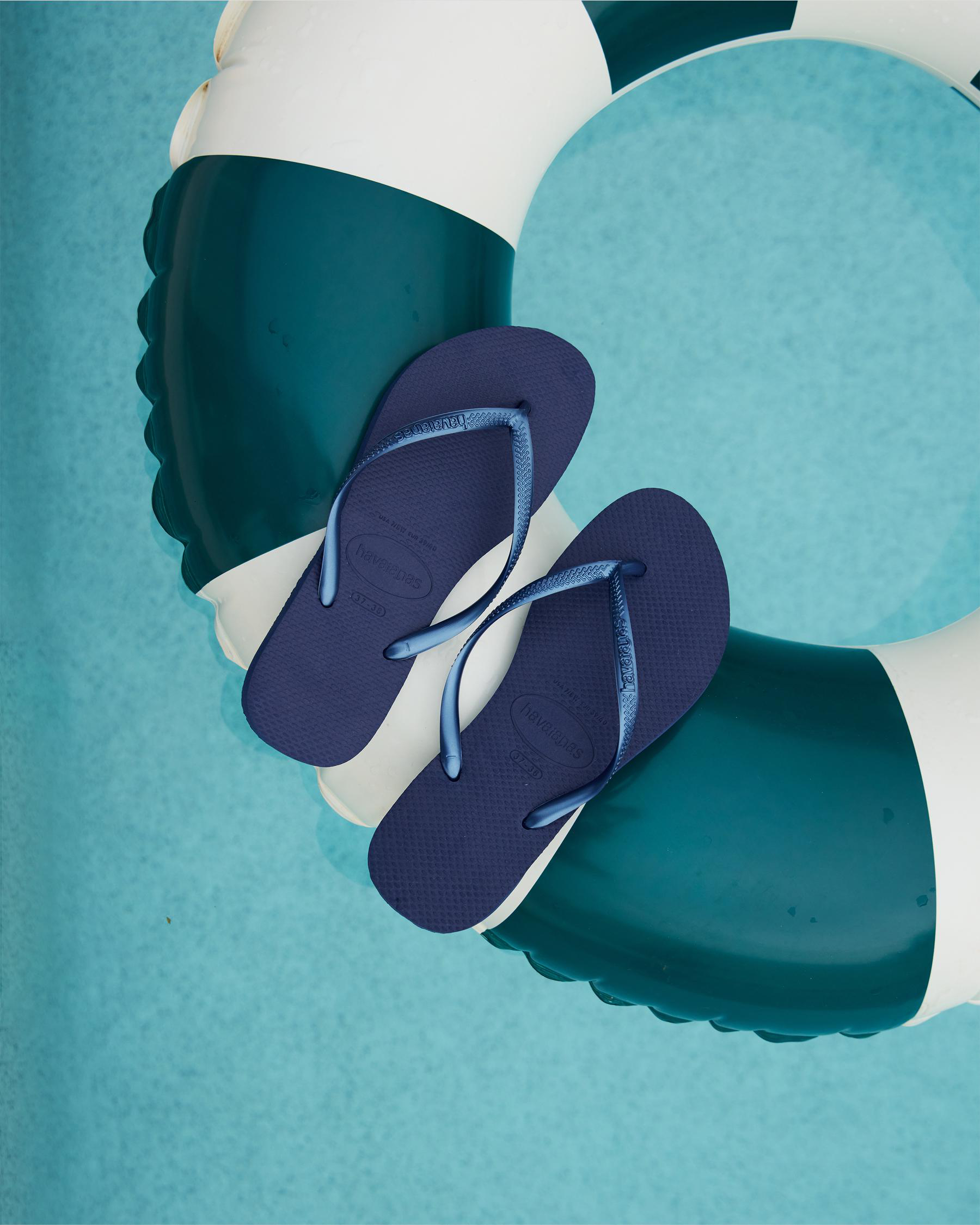 Slim Metallic Navy Thong